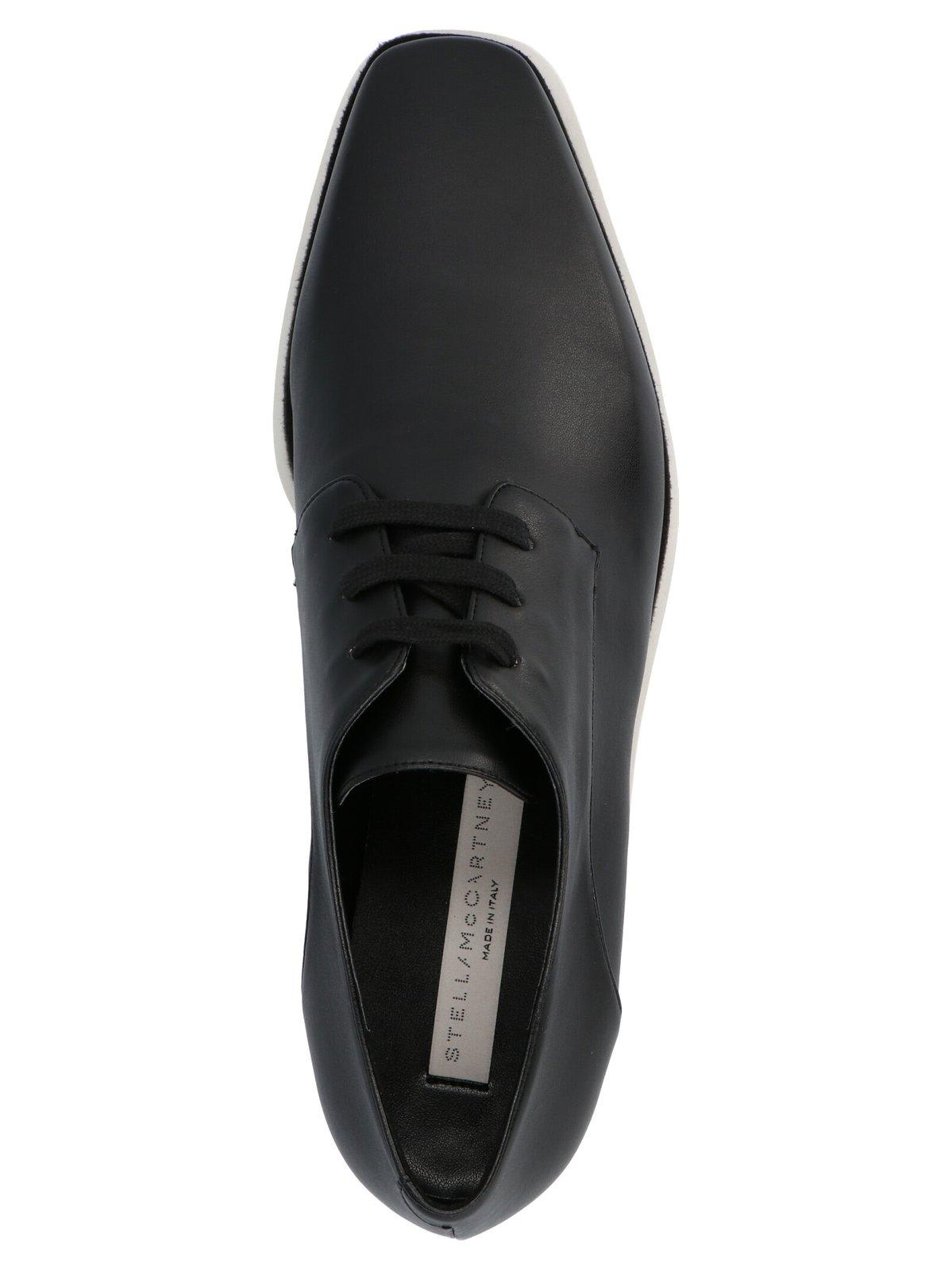 Shop Stella Mccartney Elyse Platforms Lace-up Shoes In Black