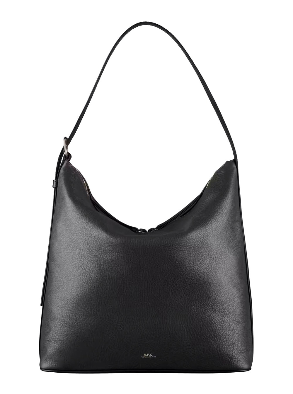 Apc Vera Black Shoulder Bag With Embossed Logo Lettering On The Front And Adjustable Shoulder Strap In L