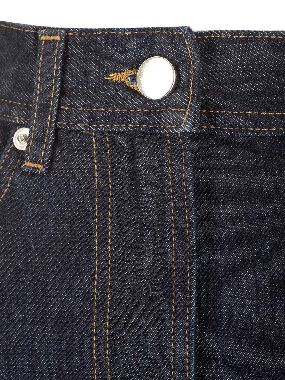 Shop Loulou Studio Long Blue Denim Skirt