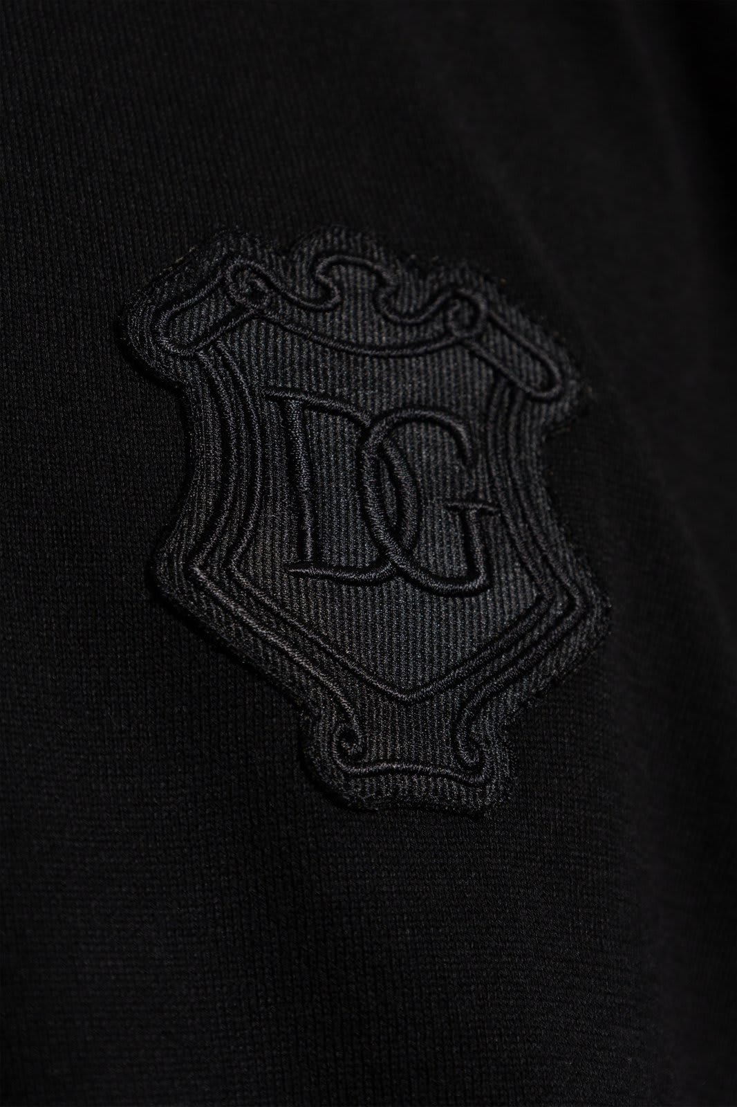 Shop Dolce & Gabbana Dg Logo Embroidered Polo Shirt In Black