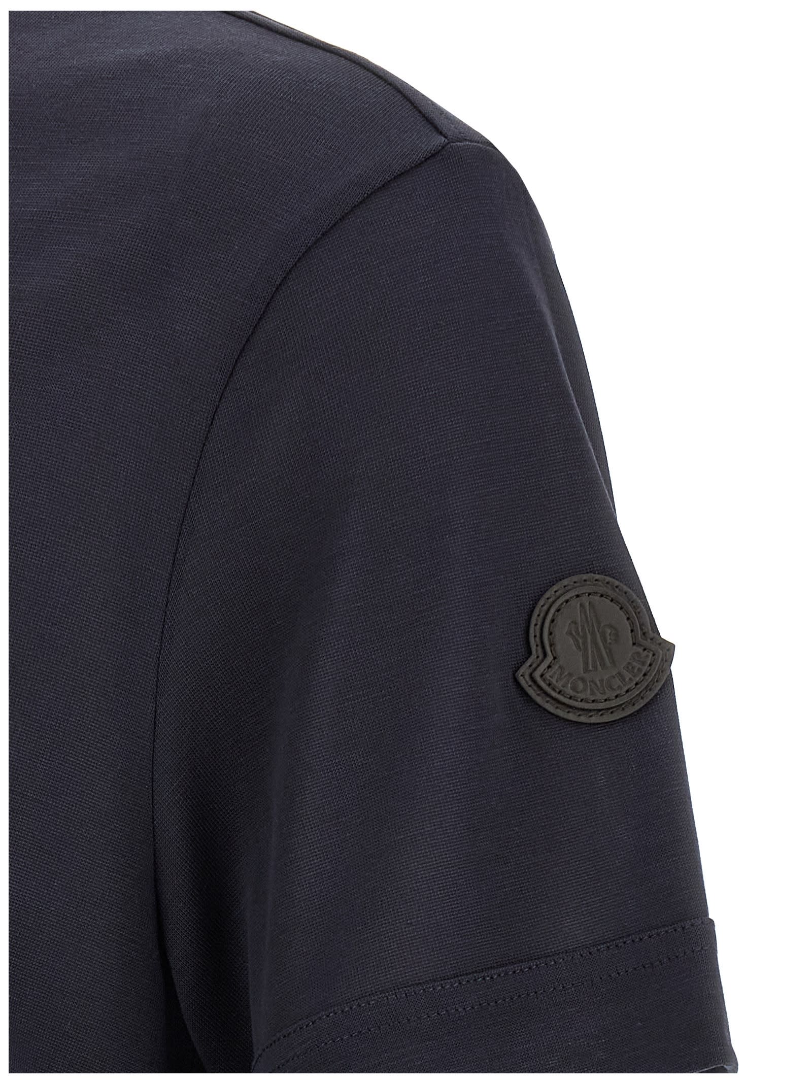 Moncler Logo Crewneck T-shirt In Blue