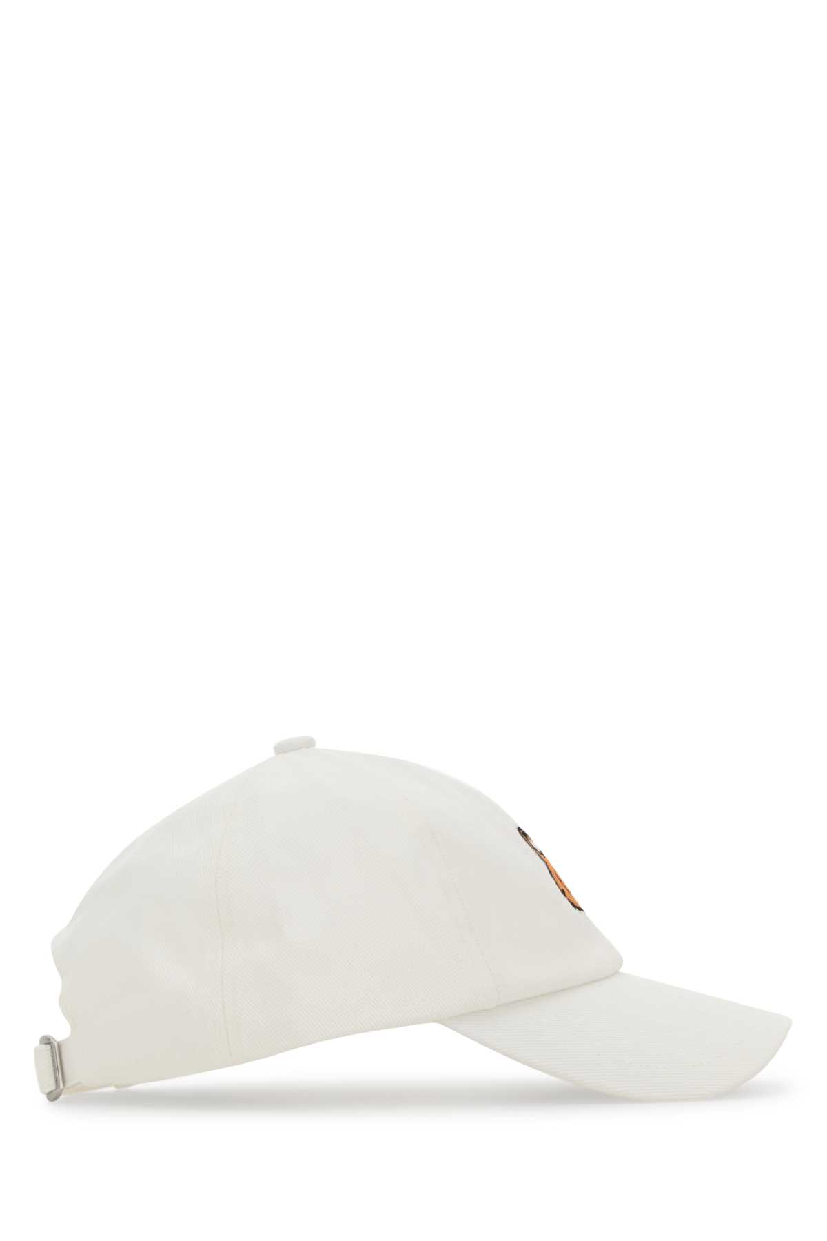 Maison Kitsuné Maison Kitsune White Cotton Baseball Cap In White
