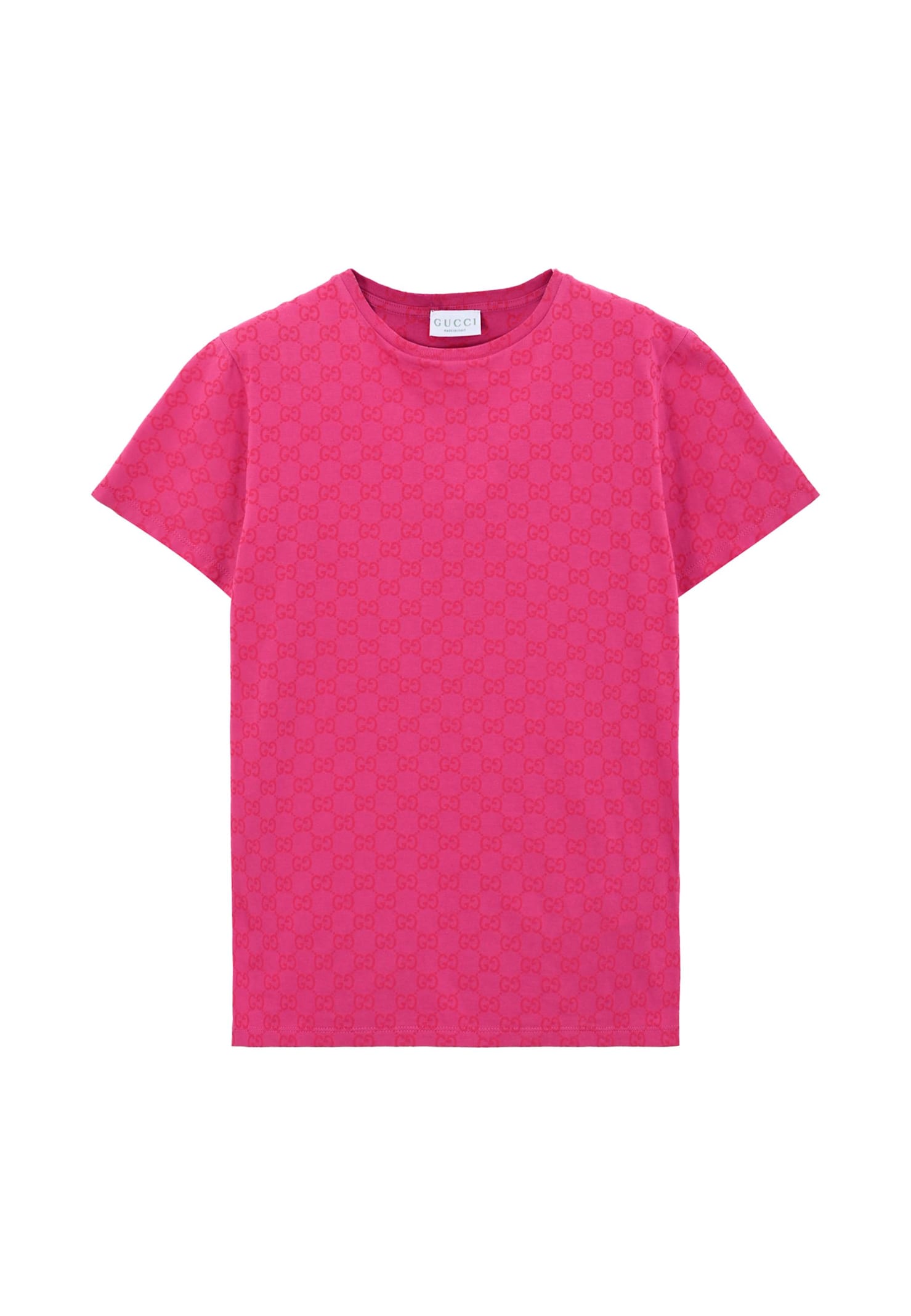 Gucci Gg-pattern Short Sleeve T-shirt In Pink