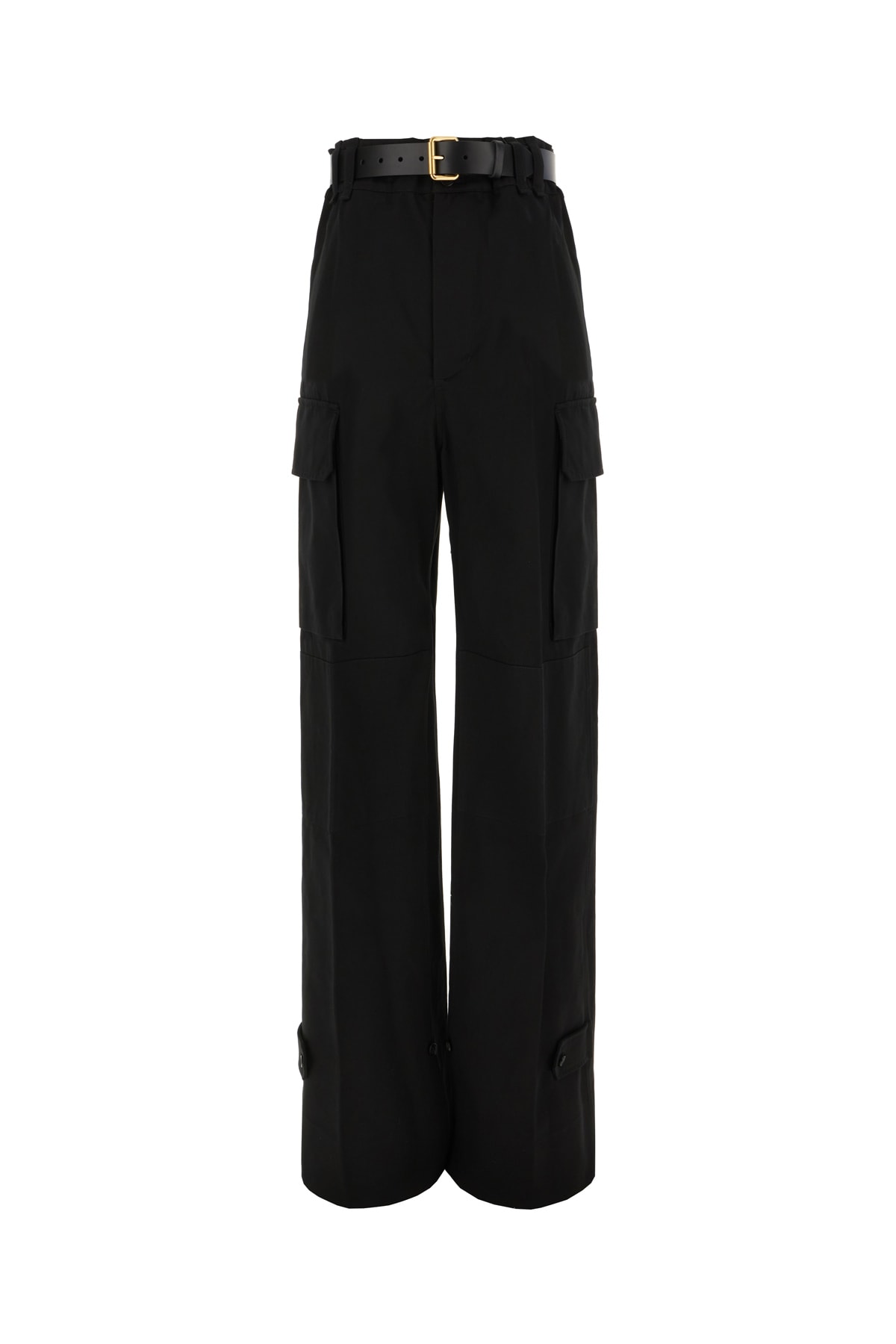 Saint Laurent Black Cotton Pants In Noir