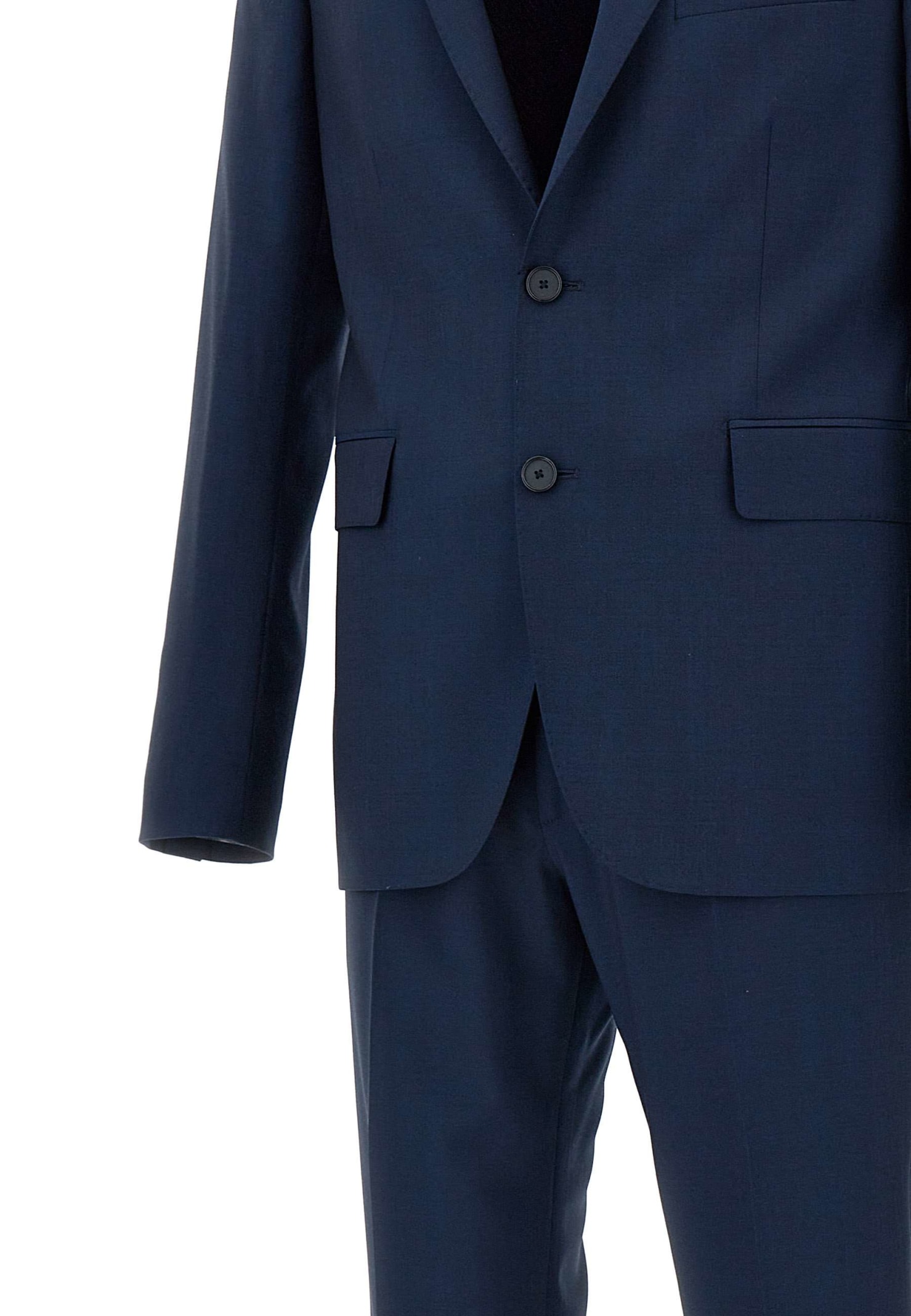 Tagliatore Two-piece Virgin Wool Suit In Blue
