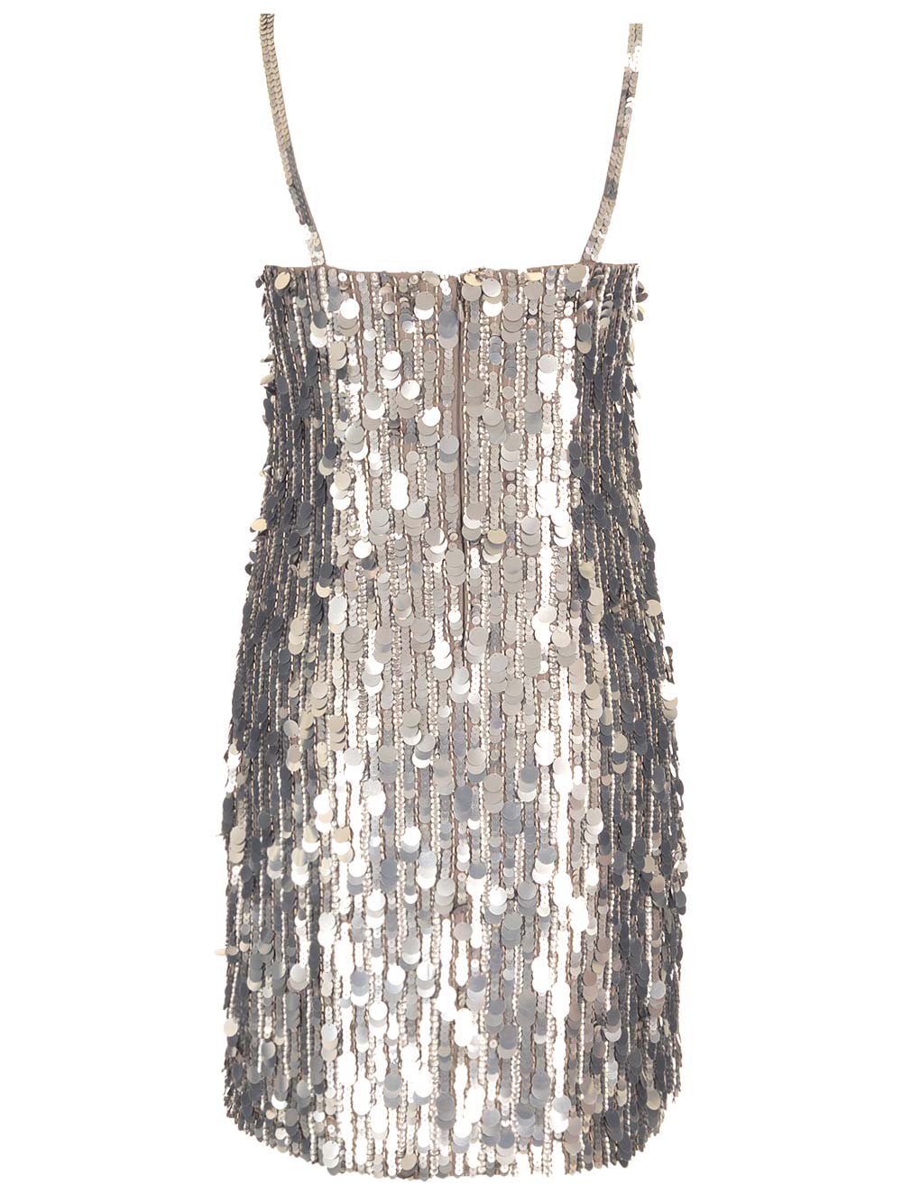 Shop P.a.r.o.s.h Full Sequin Mini Dress In Metallic