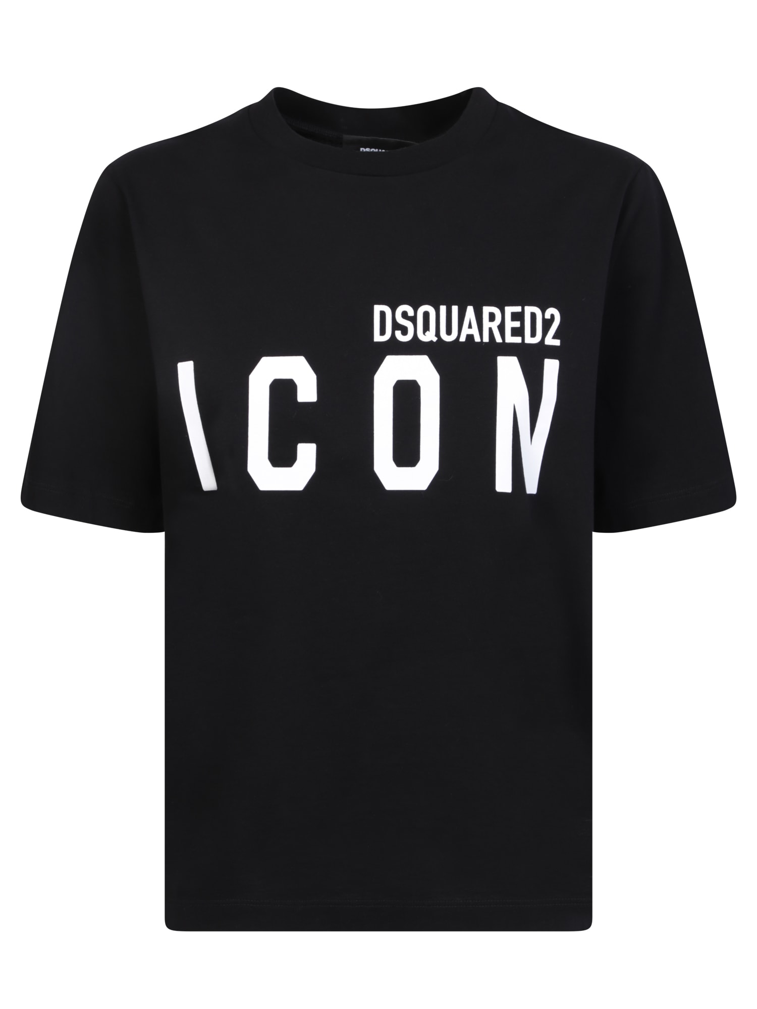 Dsquared2 Slogan Printed Crewneck T-shirt In Black
