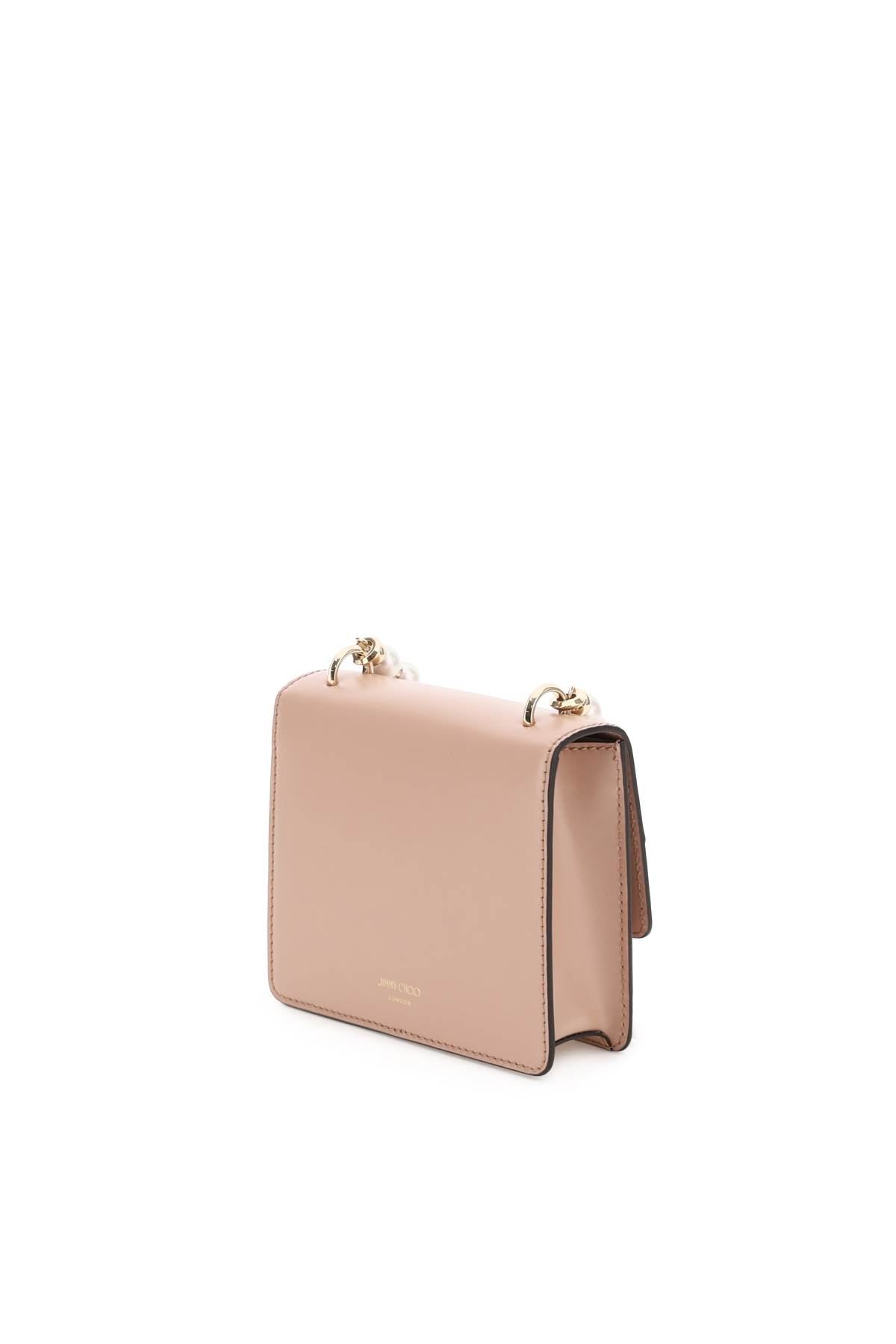 Shop Jimmy Choo Avenue Quad Xs Shoulder Bag In Ballet Pink Light Gold (pink)