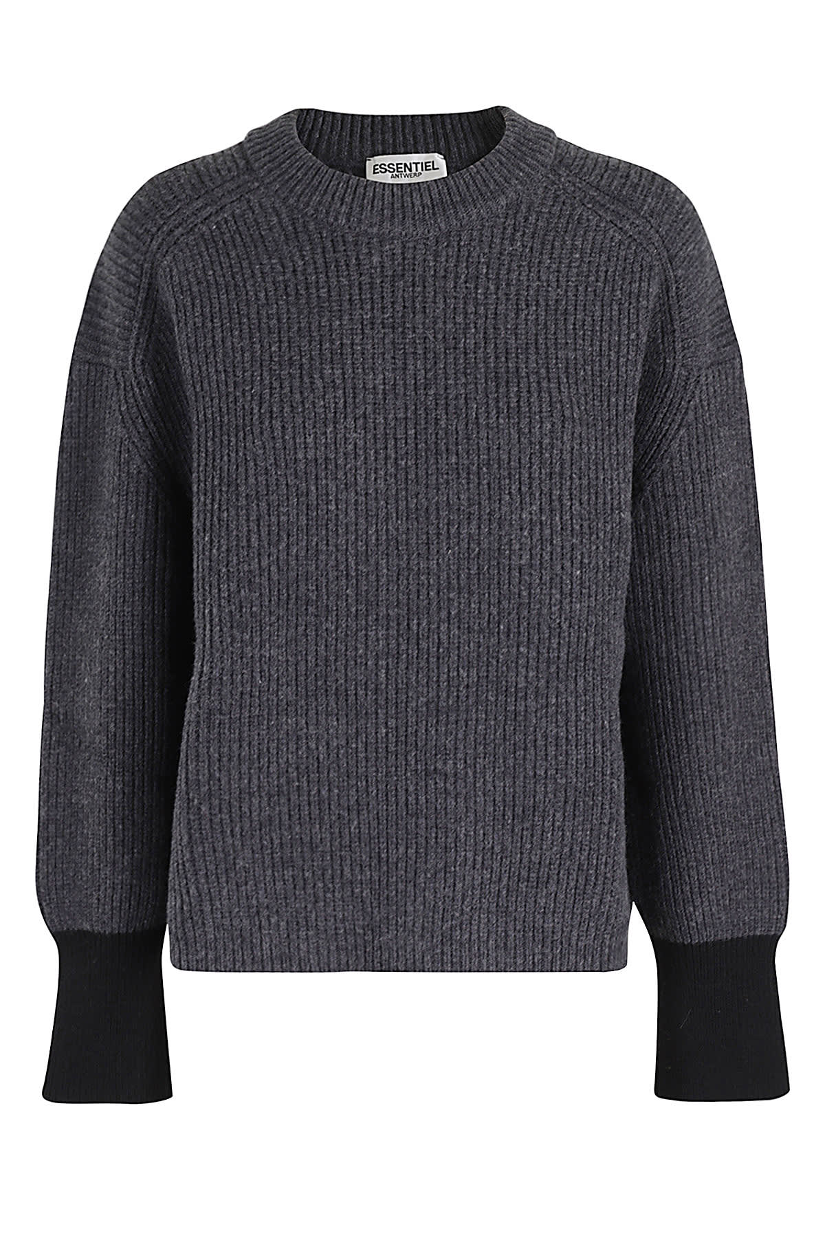 Shop Essentiel Antwerp Ginster Bicolour Knitted Pull In Hurricane Grey