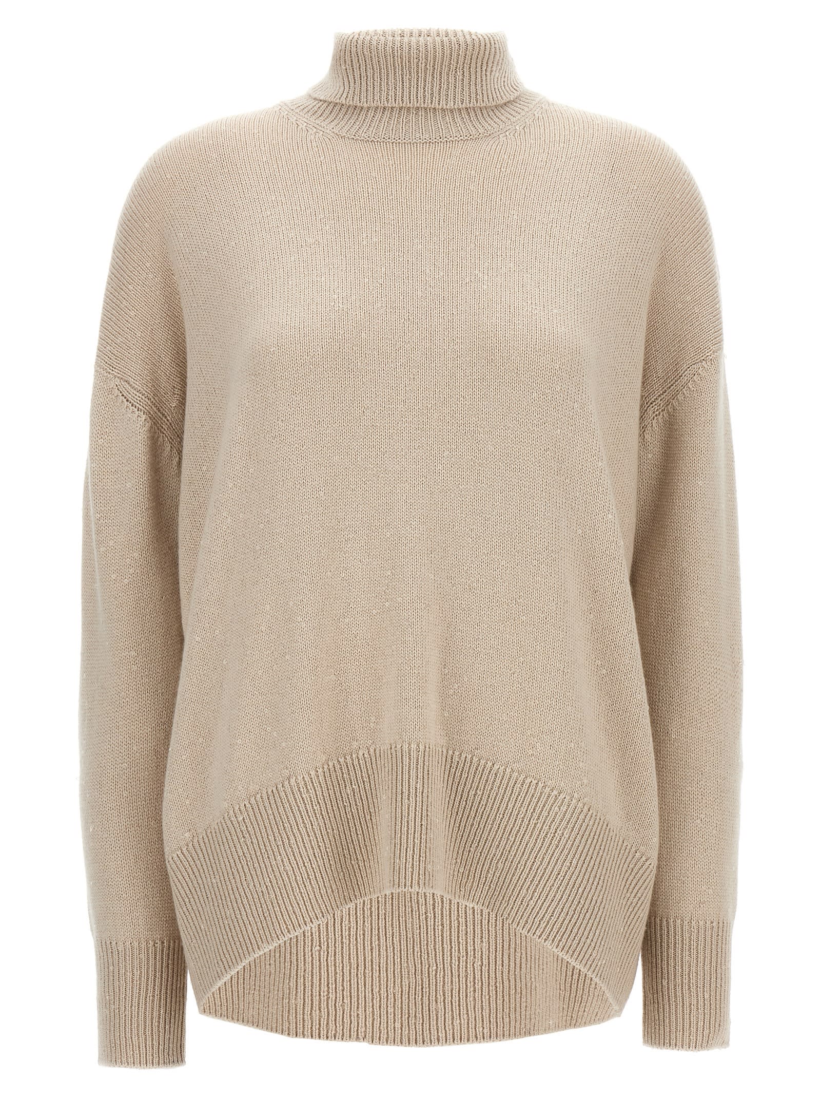 Shop Brunello Cucinelli Sequin Sweater In Beige