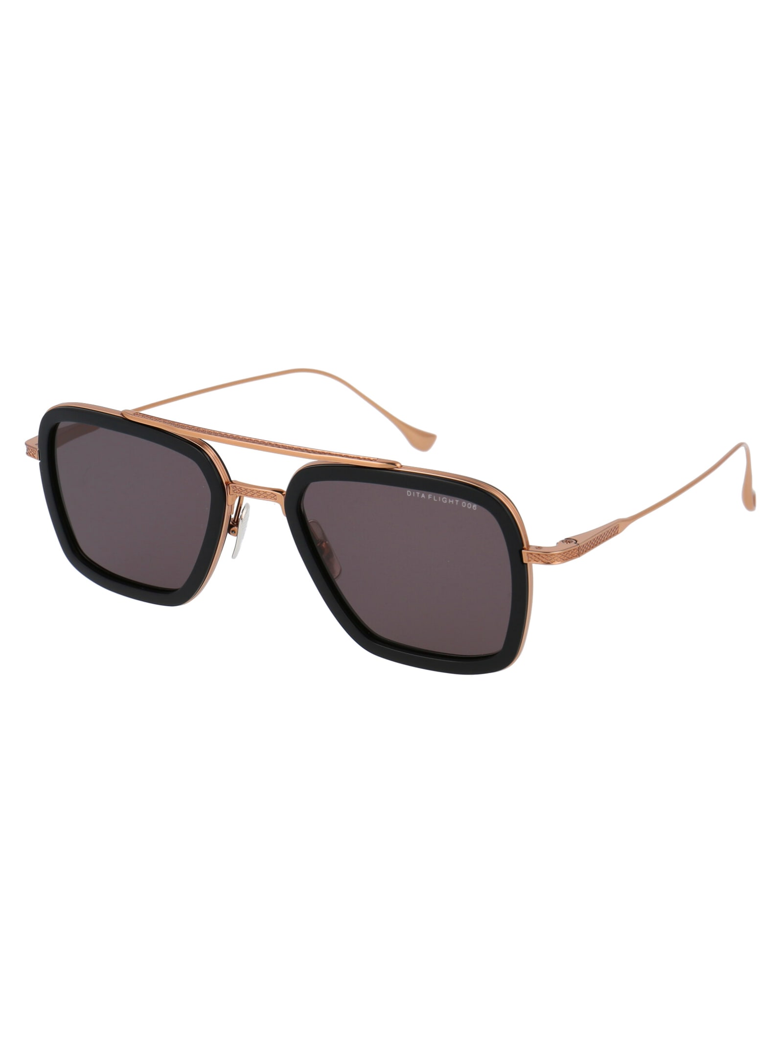 Shop Dita Flight.006 Sunglasses In Black-rose Gold