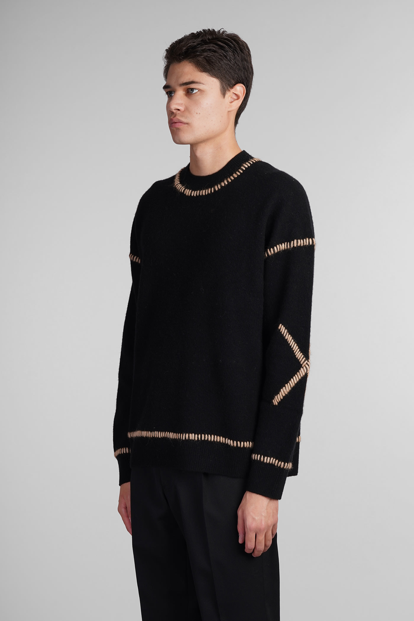 Shop Ballantyne Knitwear In Black Wool