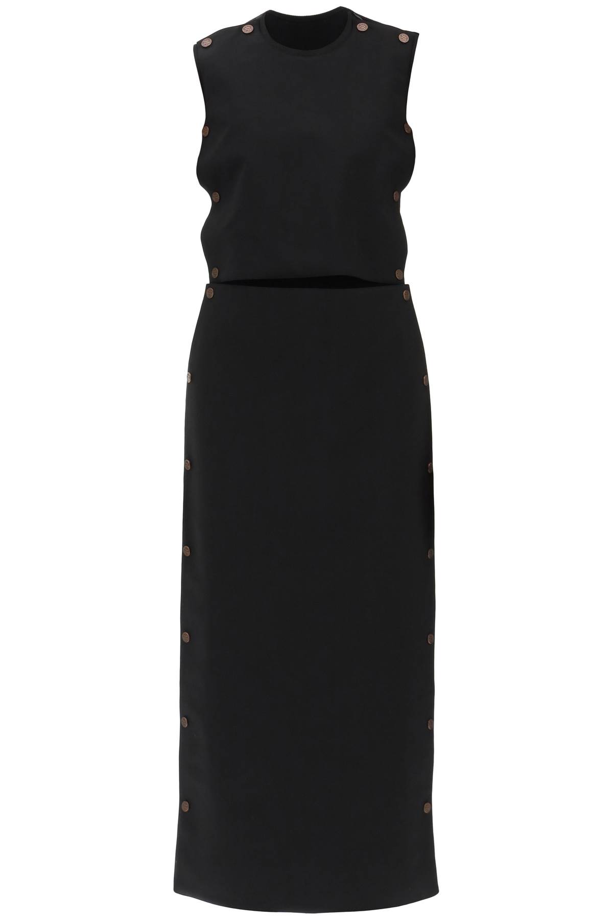 Shop Y/project Dual Material Maxi Dress With Snap Panels In Black (black)