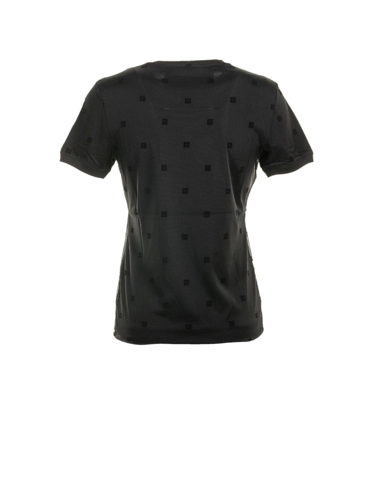 Shop Givenchy All-over Logo Motif Patch Mesh Shirt In Black