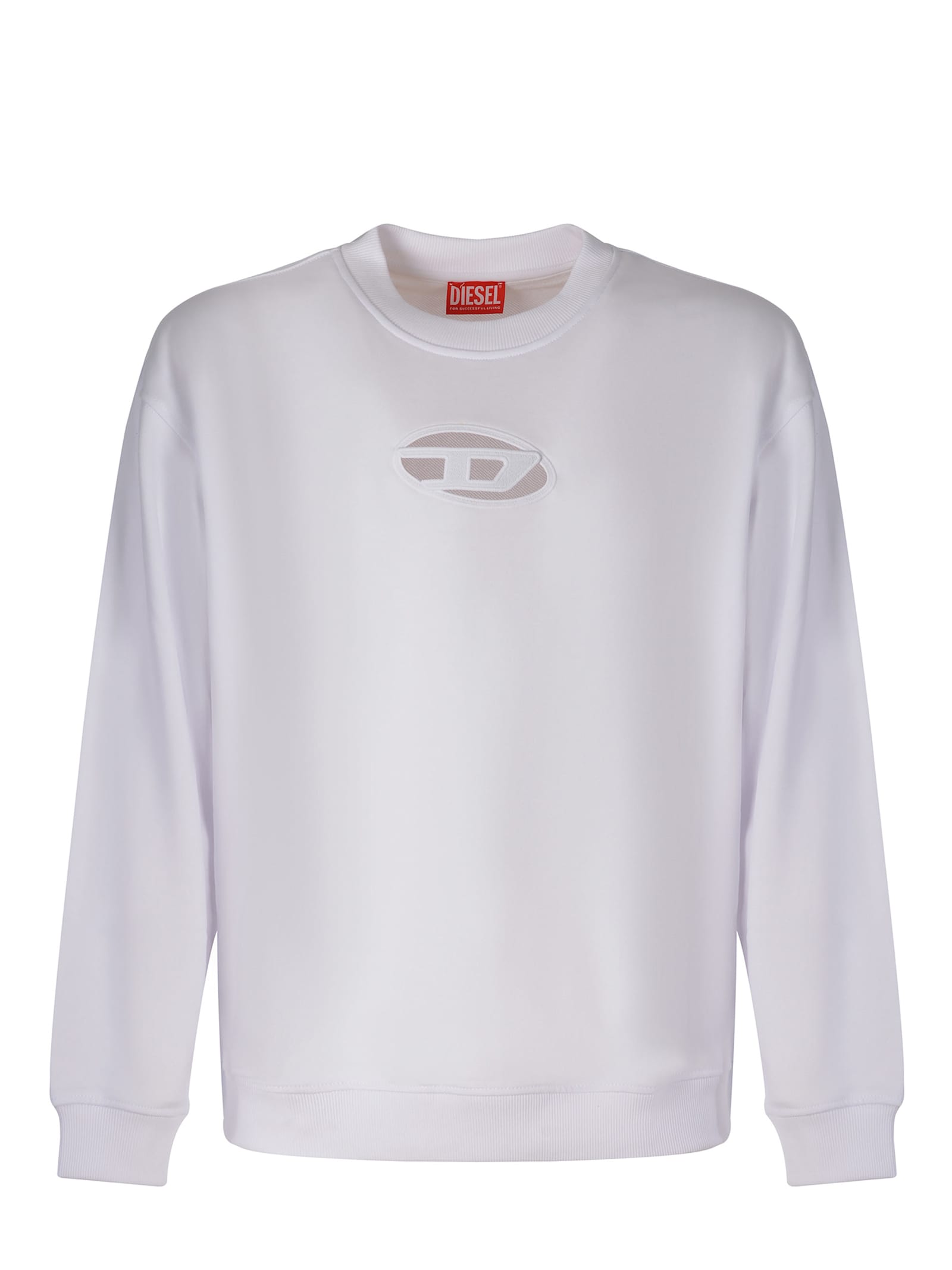 Shop Diesel Sweatshirt  S-boxt-od Made Of Cotton In White