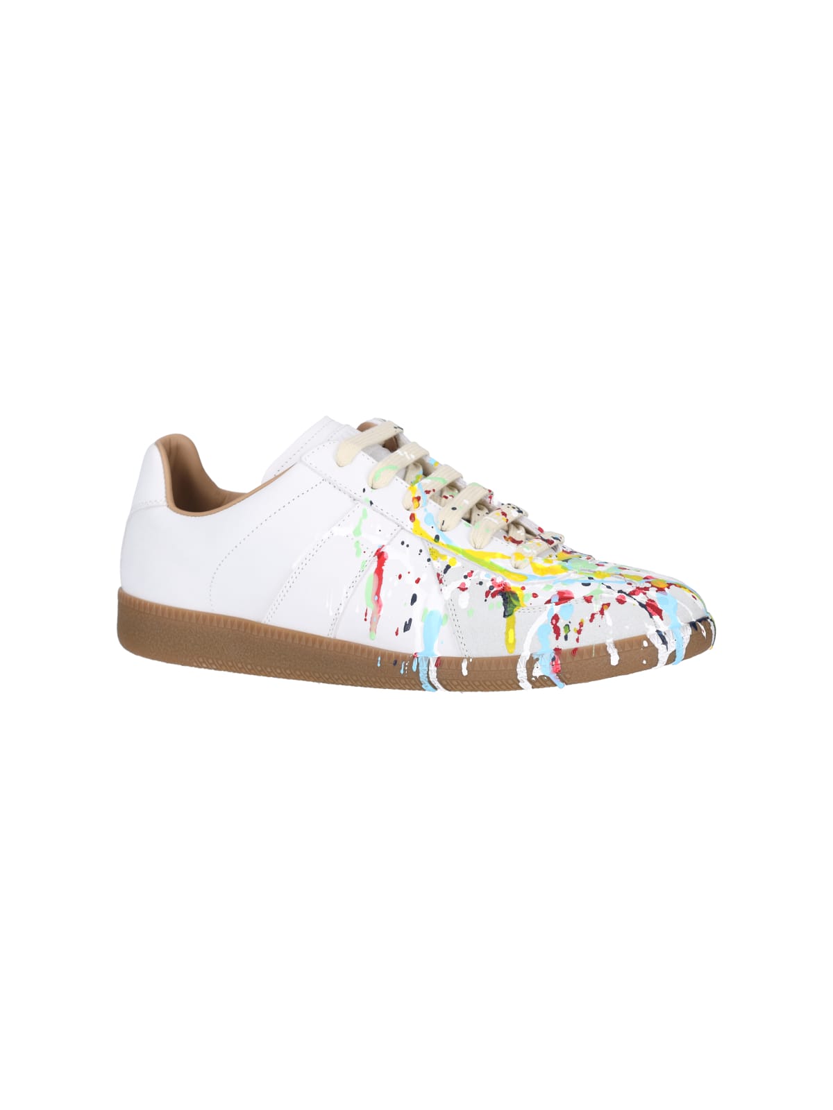 Shop Maison Margiela Replica Paint Drop Sneakers In White