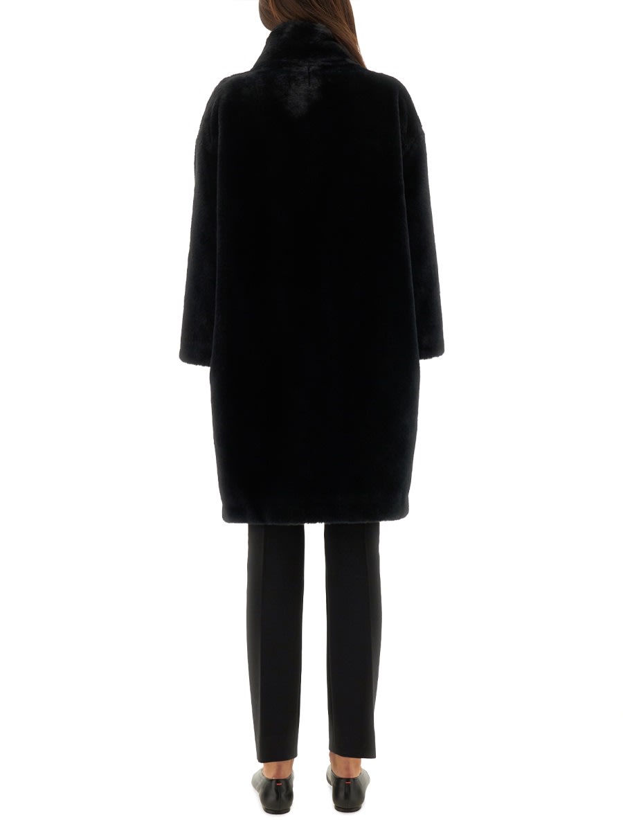 Herno Eco Fur Coat In Black