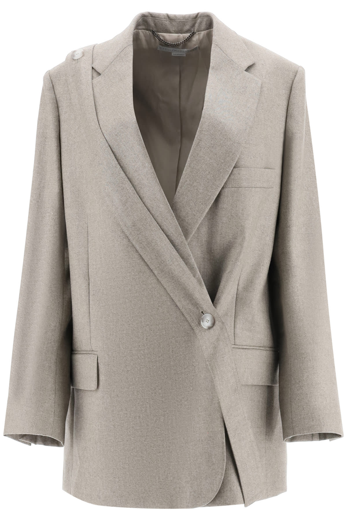 Photo of  Stella McCartney Double Breasted Melange Wool Blazer- shop Stella McCartney jackets online sales