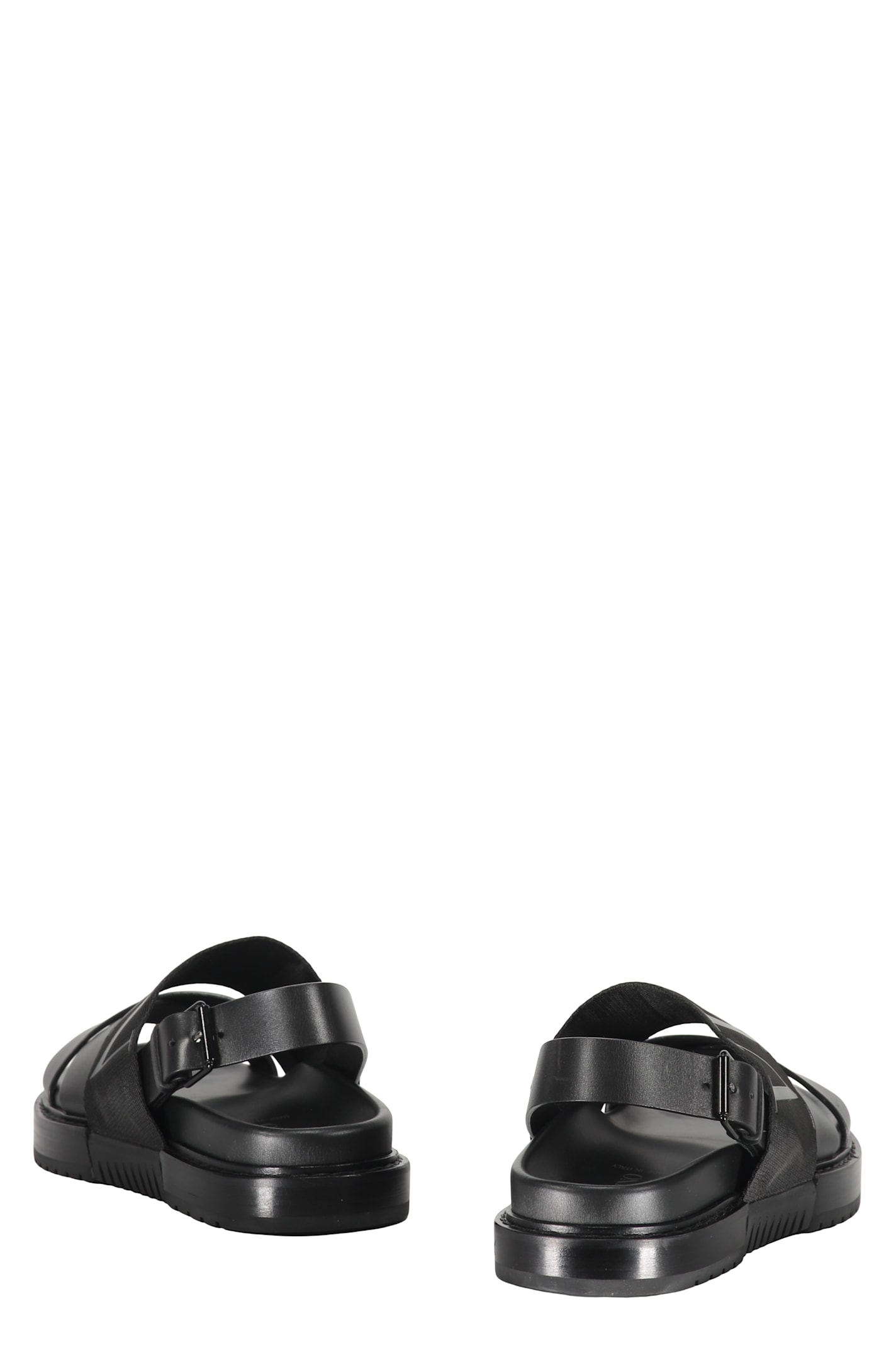 Valentino Leather Slippers In Black