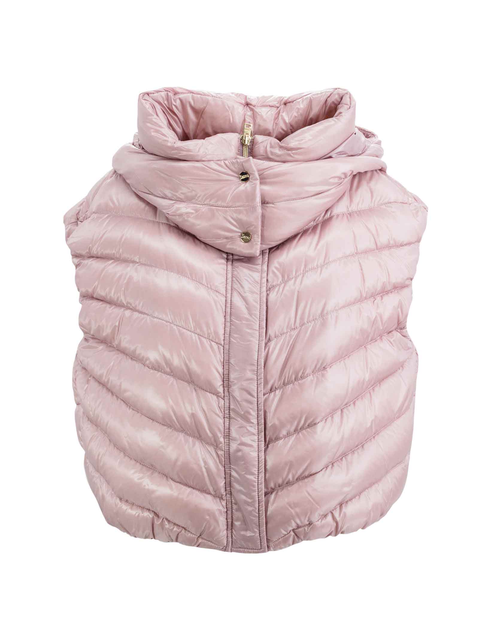 Herno Vest Made In S Iconic Ultralight Nylon In Pink