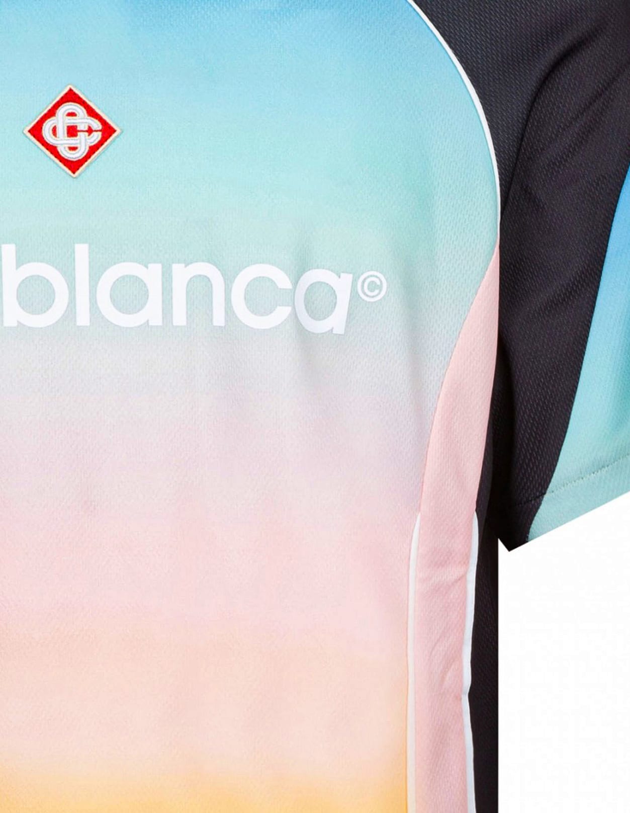 CASABLANCA GRADIENT FOOTBALL T-SHIRT 