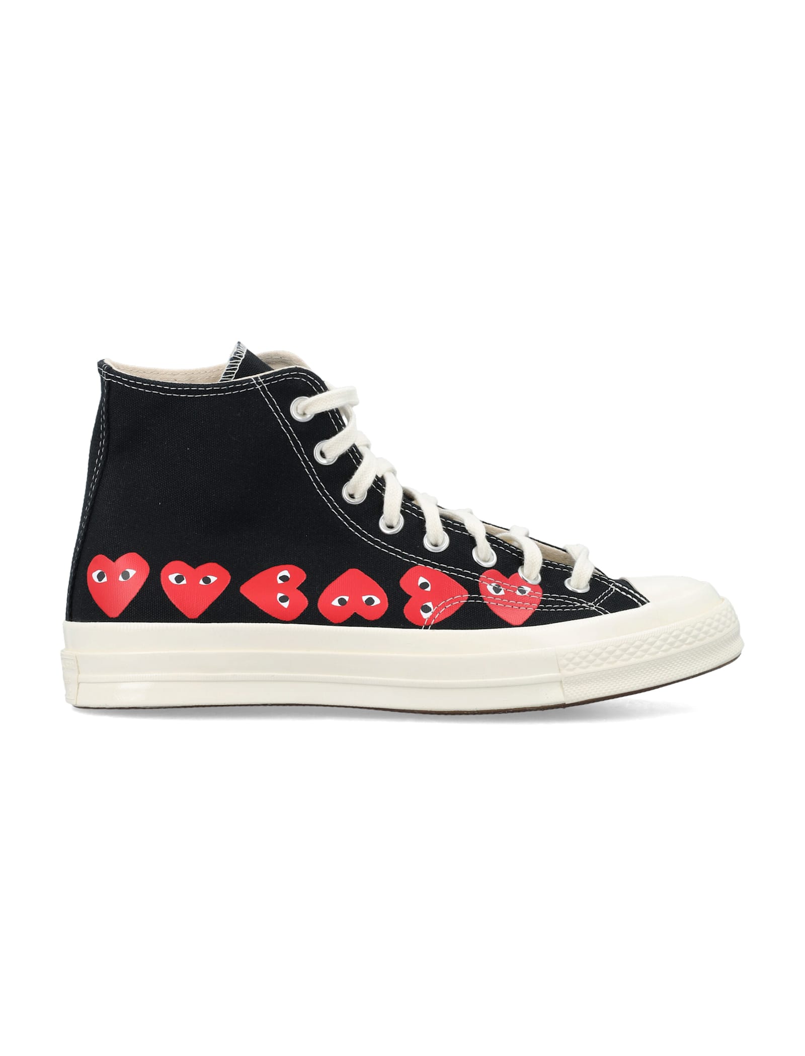 Comme Des Garçons Multi Heart Hi Top In Black