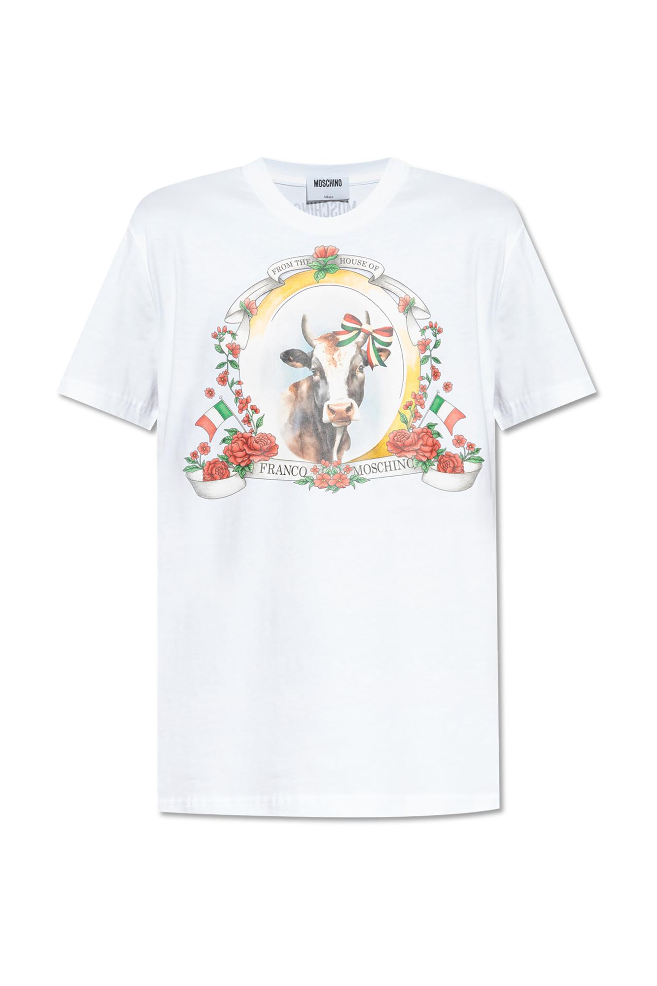 Moschino Organic Cotton Jersey T-shirt Archive In White
