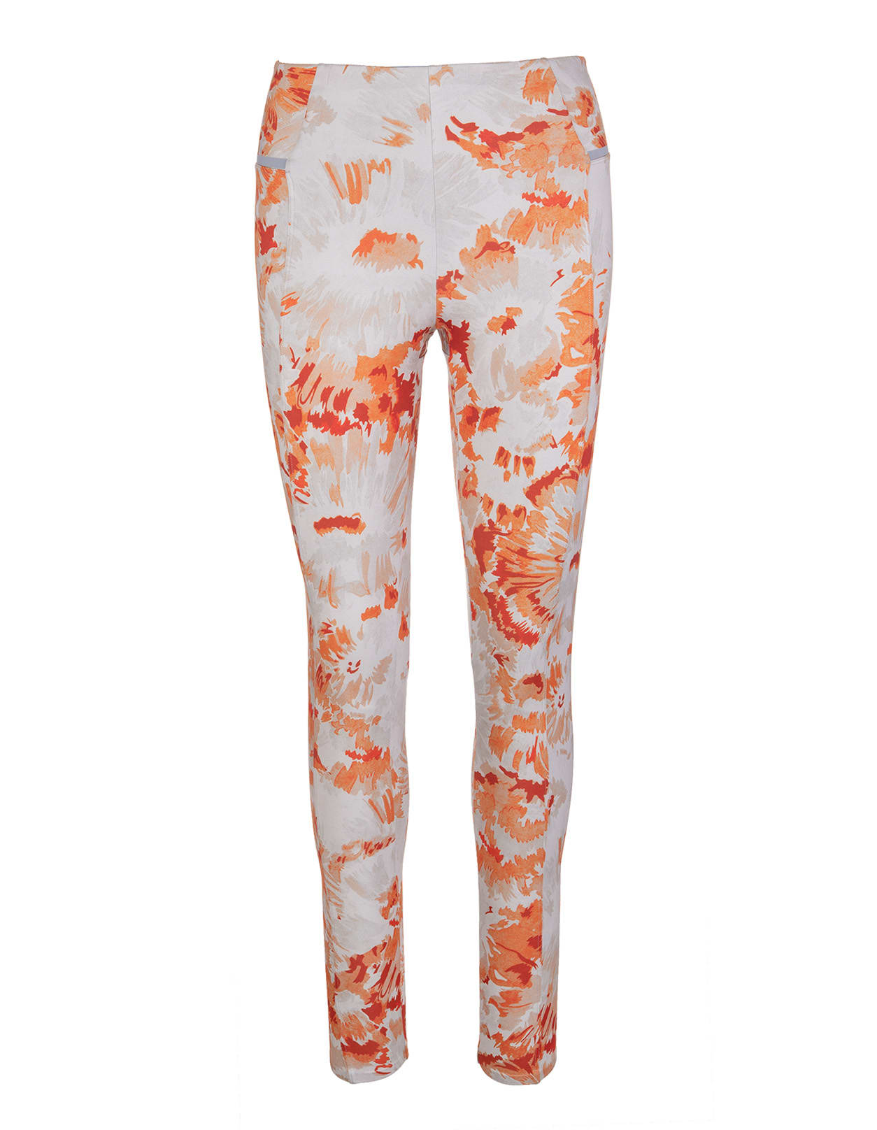 Off-White White Leggings With chine Flowers Print