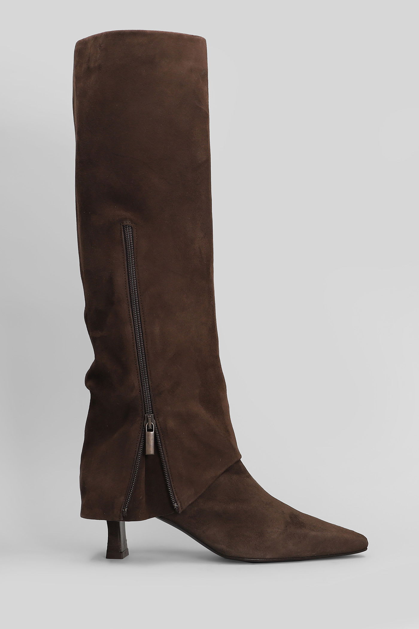 The Seller High Heels Boots In Dark Brown Suede In Brown
