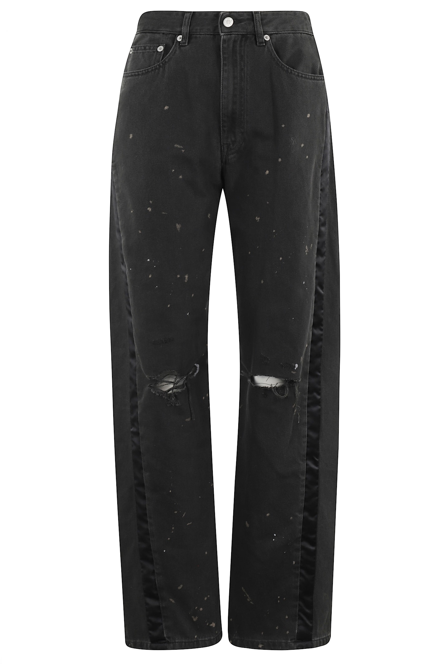 Mm6 Maison Margiela Mm6 By Maison Margiela High-waisted Jeans With Satin Side Stripes