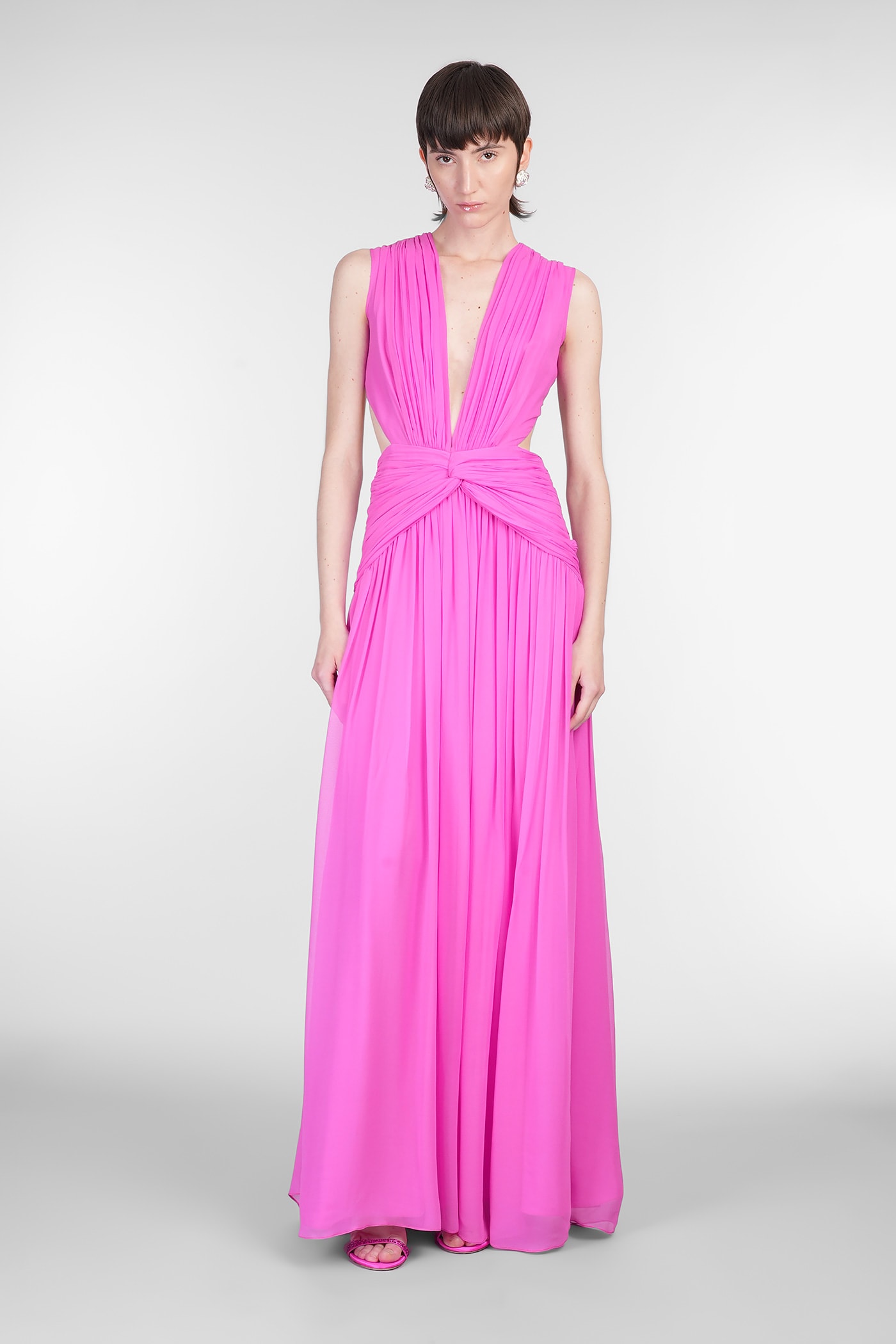 Costarellos Luccia Dress Woman In Fuxia Silk