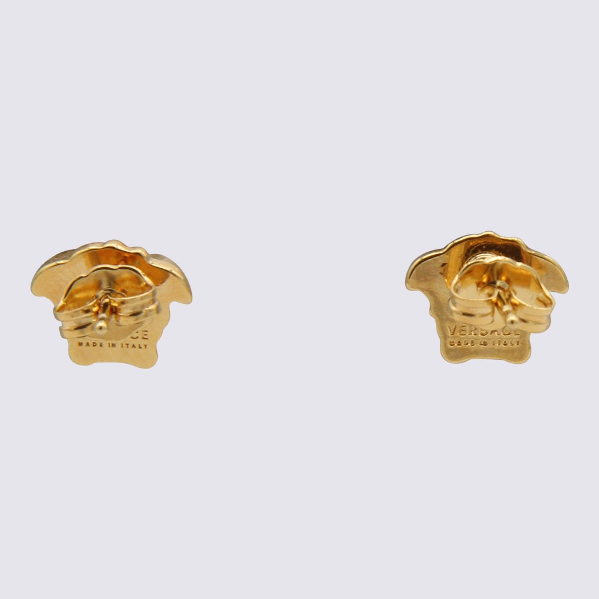 VERSACE GOLD TONE METAL EARRINGS 