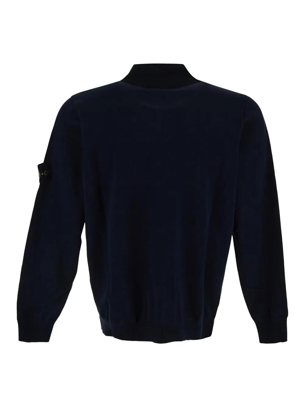 Shop Stone Island Zipped Sweatshirt In Blu