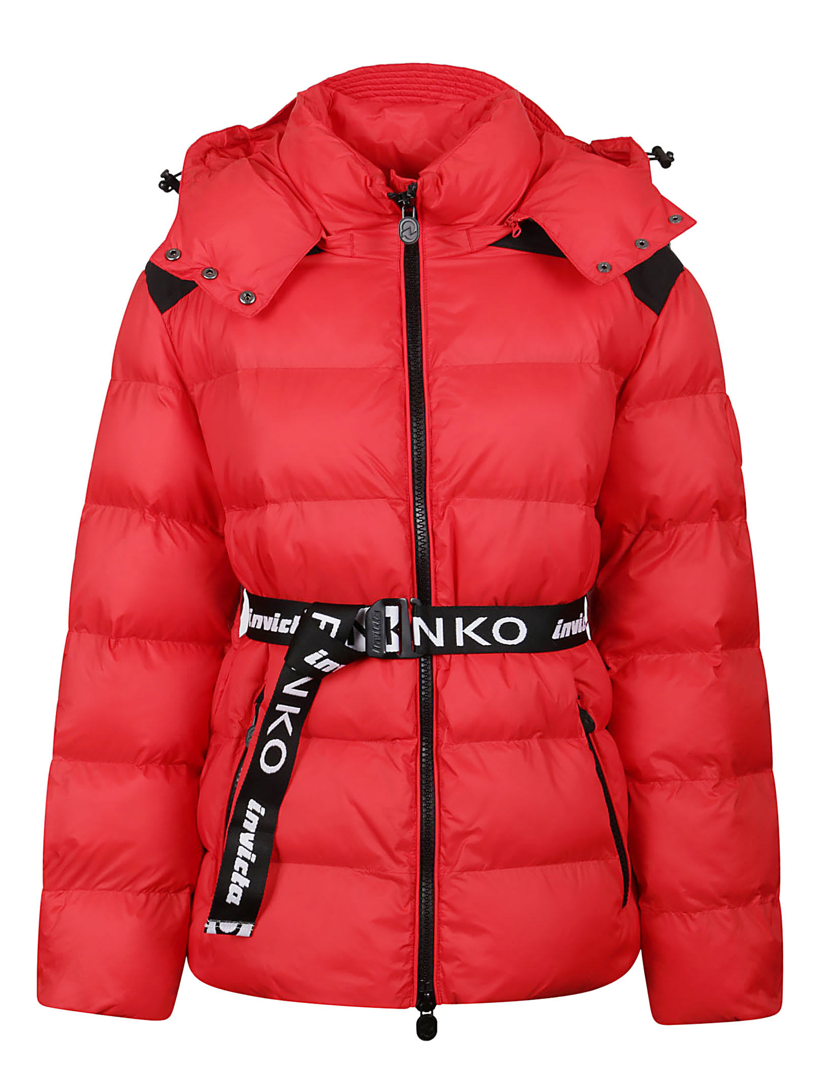 Pinko Red Technical Fabric Down Jacket