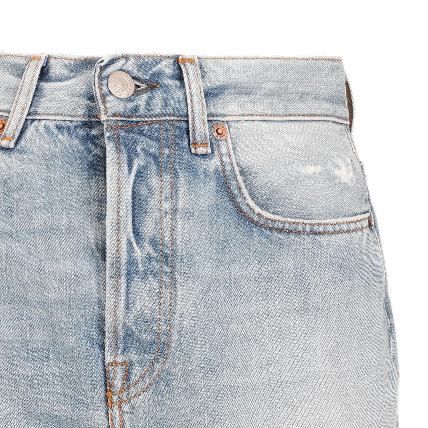 Shop Acne Studios High-waisted Straight-leg Jeans In Light Blue