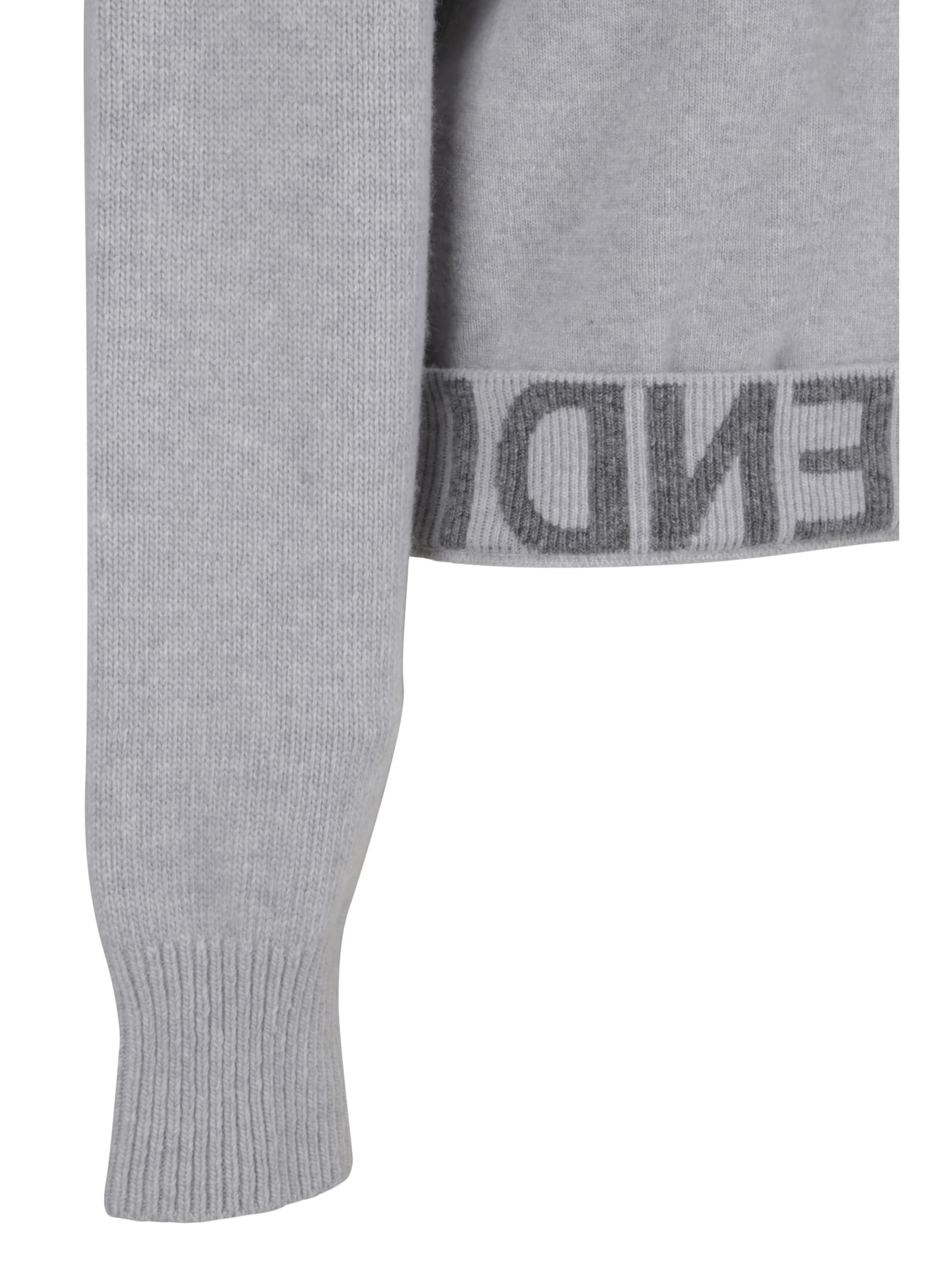 Fendi Mirror Turtleneck Sweater In Grey Melange