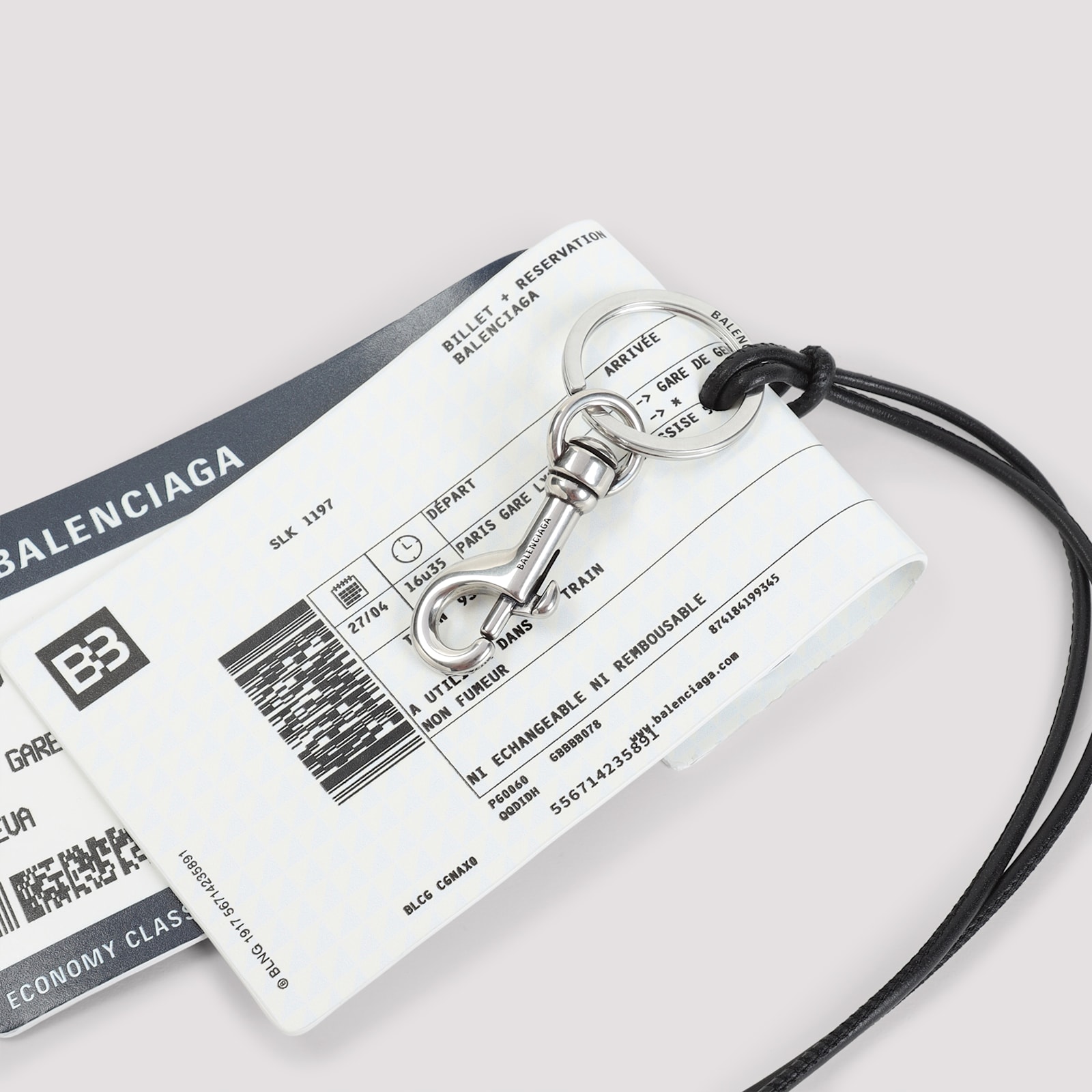 Balenciaga Keychain Airplane Ticket In White