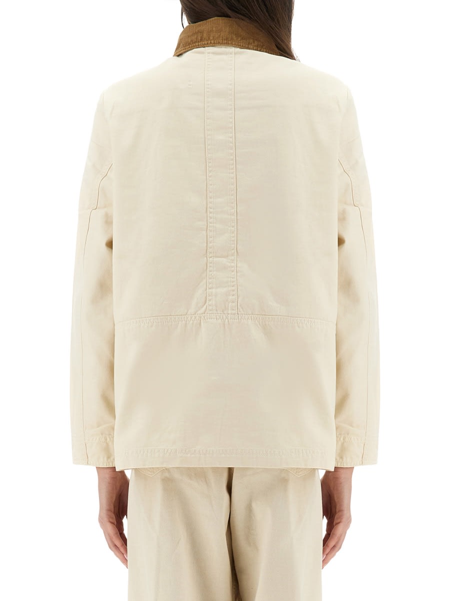 Barbour Sonnie Corduroy-trimmed Cotton-canvas Jacket In White