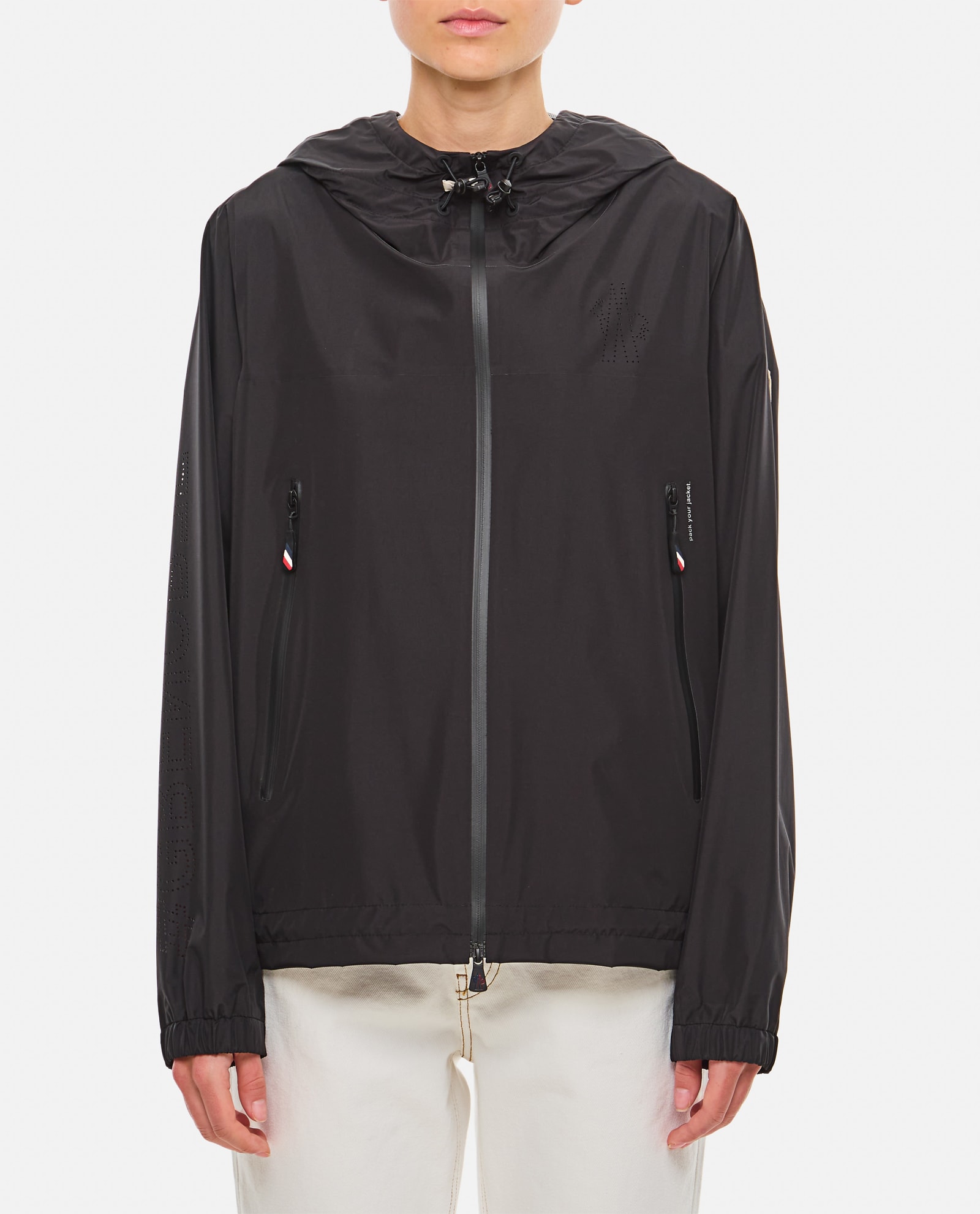 Shop Moncler Fanes Technical Fabric Jacket In Black