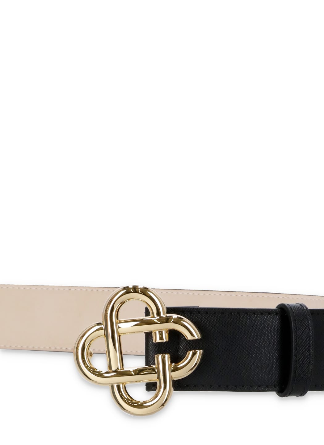 Shop Casablanca Belt With Buckle Logo In Black