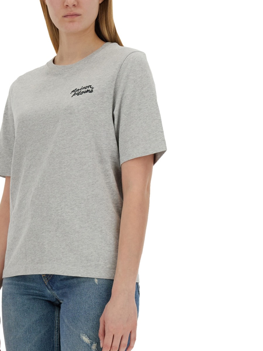 Shop Maison Kitsuné T-shirt With Logo In Grey