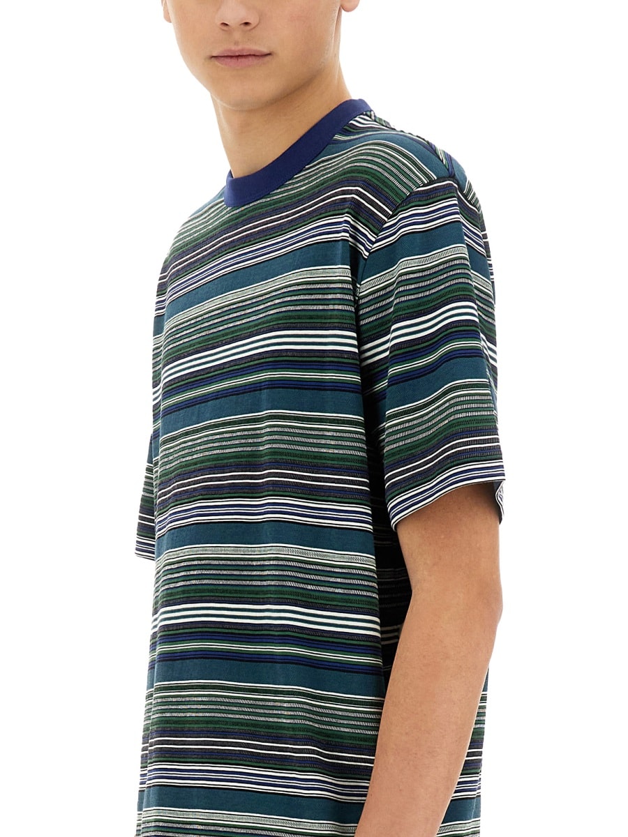 Ps By Paul Smith Ps Paul Smith Mens Multi Yarn-dye Stripe T-shirt In Multicolour