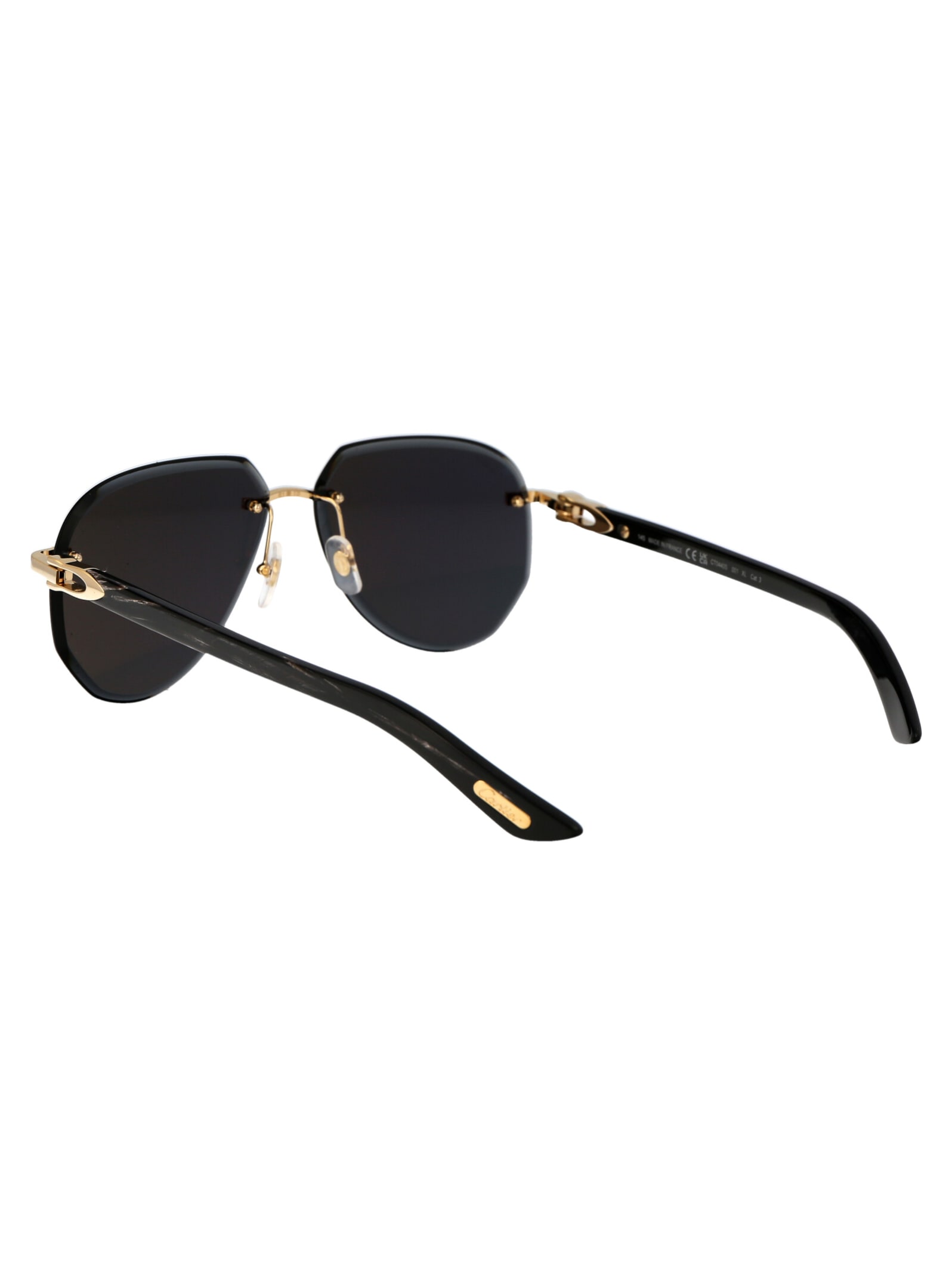 Shop Cartier Ct0440s Sunglasses In 001 Gold Black Grey