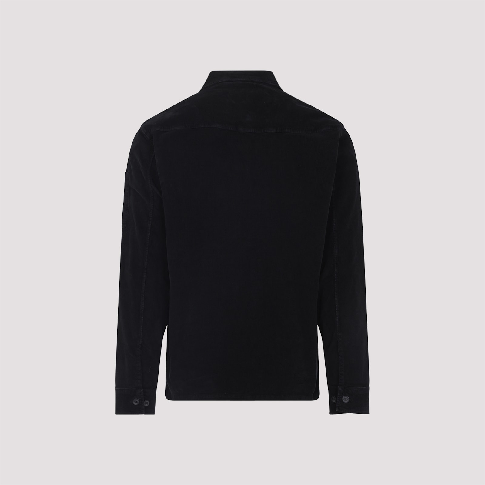 C.p. Company Corduroy Shirt With Chest Pocket And Long Sleeves In Black