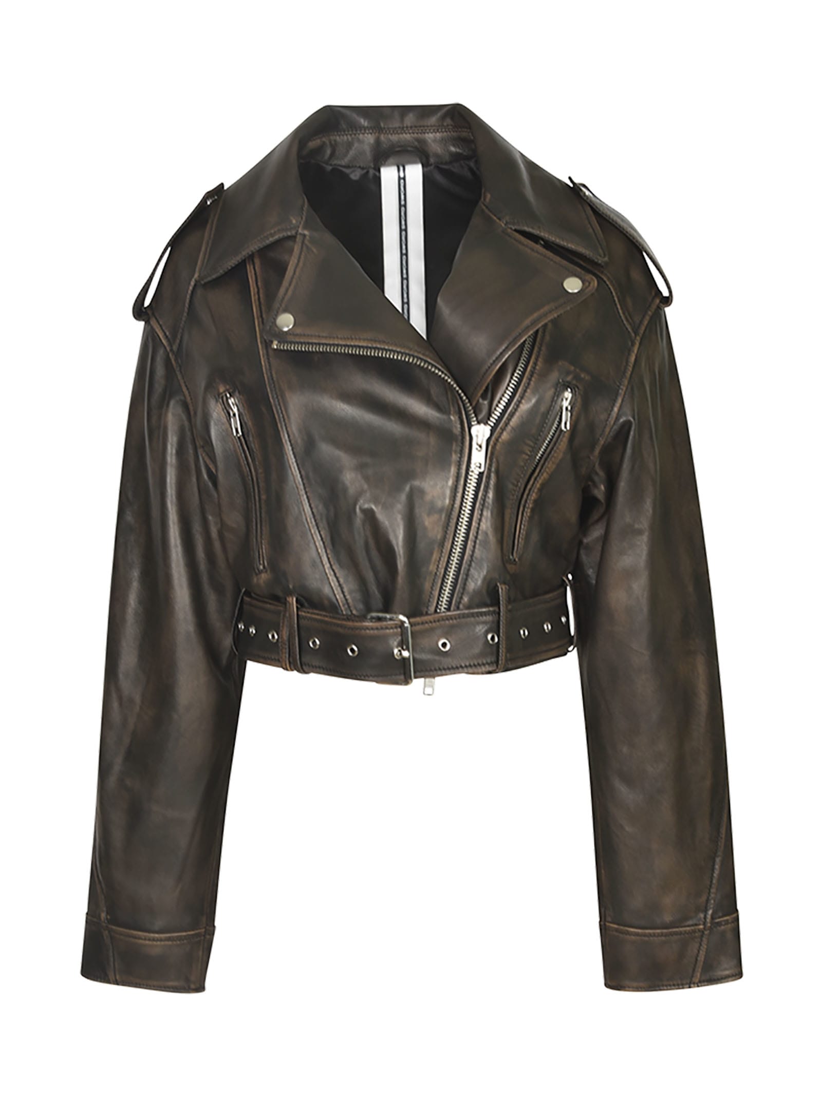 S. W.O. R.D 6.6.44 Cropped Biker Jacket