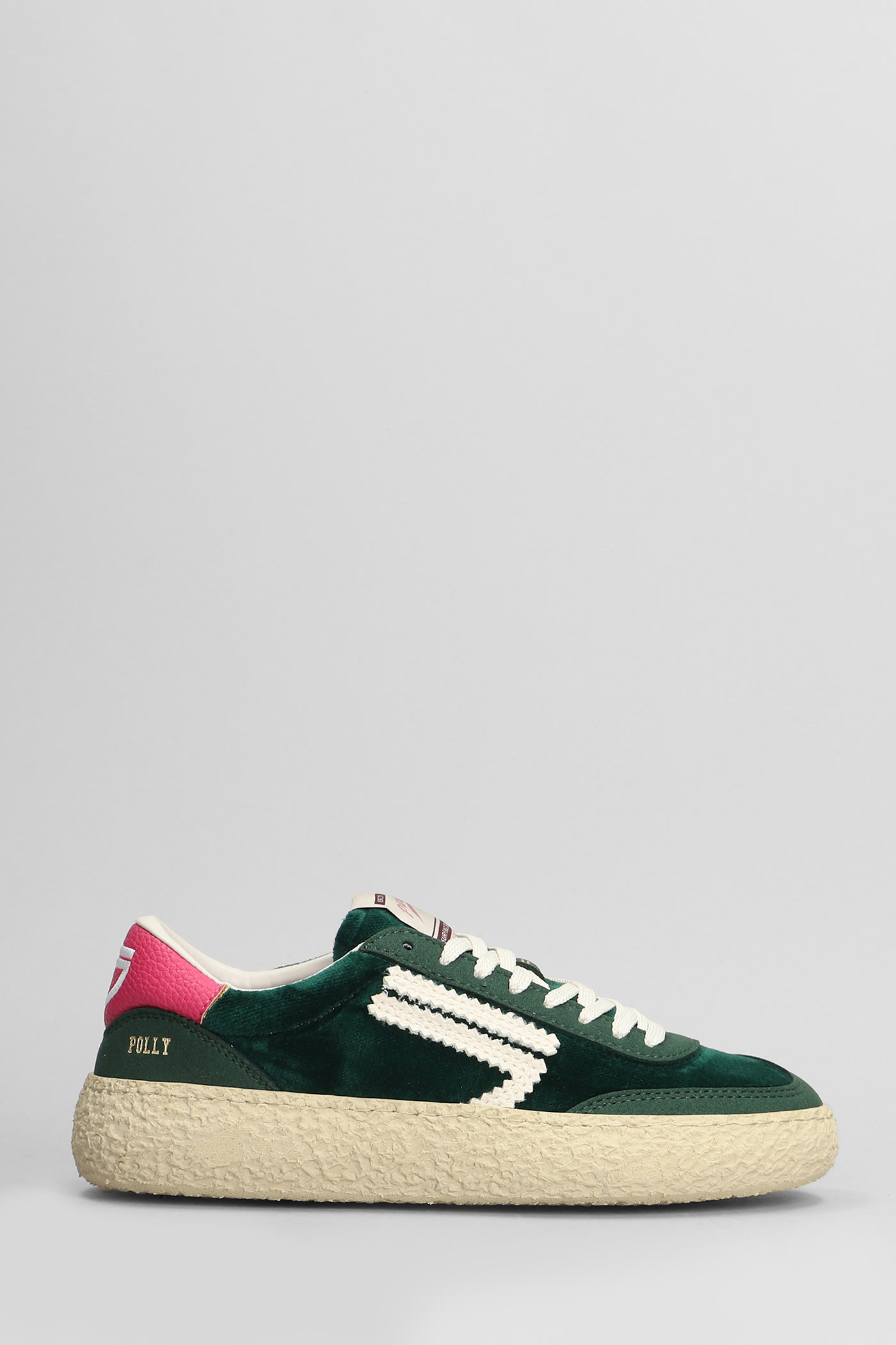 Sneakers In Green Velvet