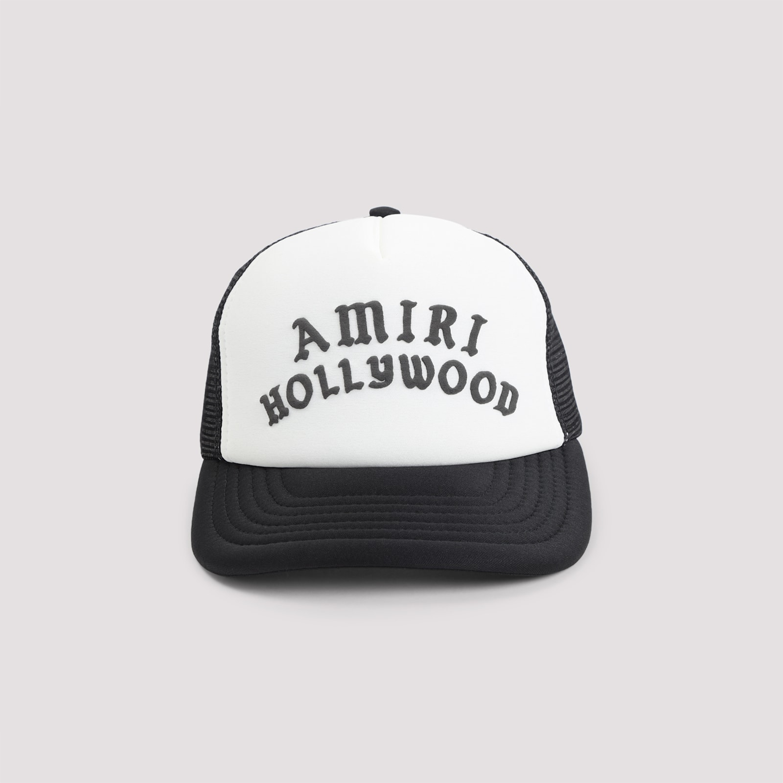 Amiri Hollywood Logo-embroidered Cotton-canvas And Mesh Trucker Cap In Black