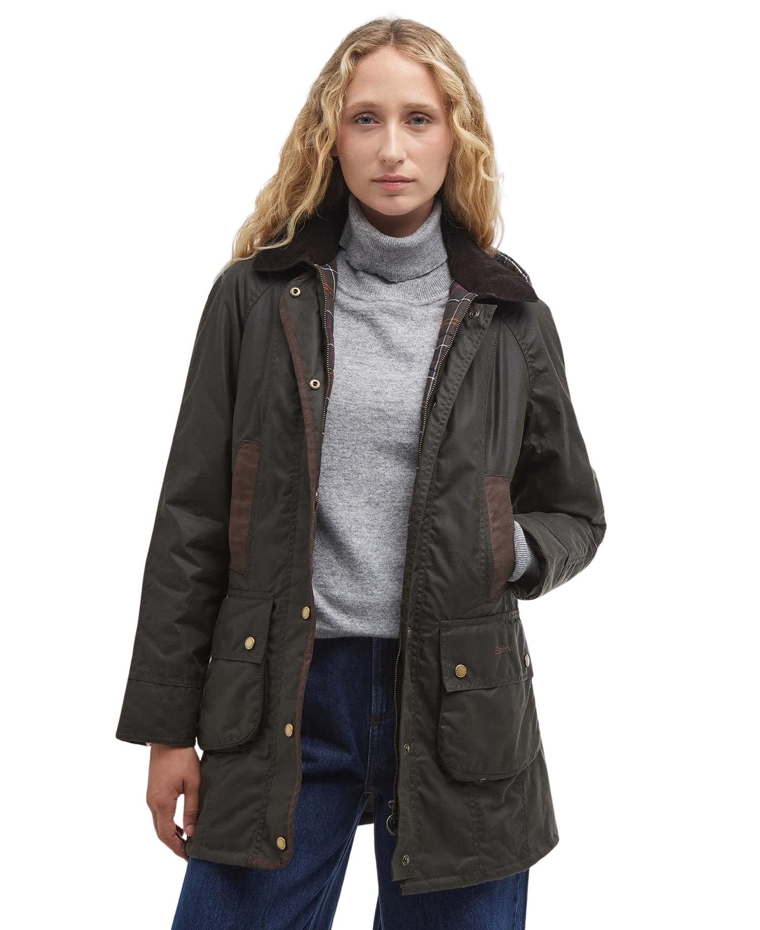 Barbour Bower Wax Jacket In Green