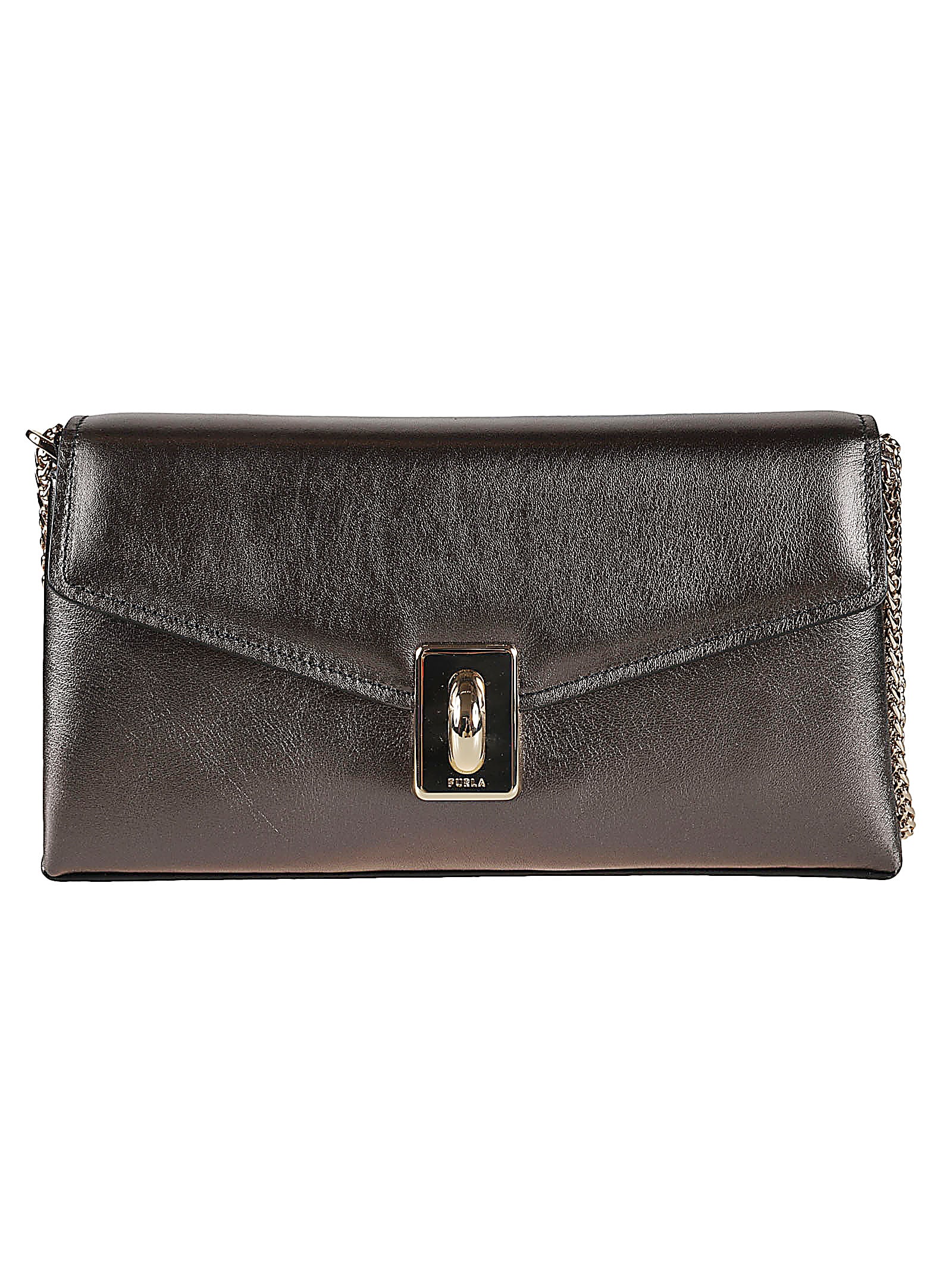 Furla Flap Chain Shoulder Bag In Grey
