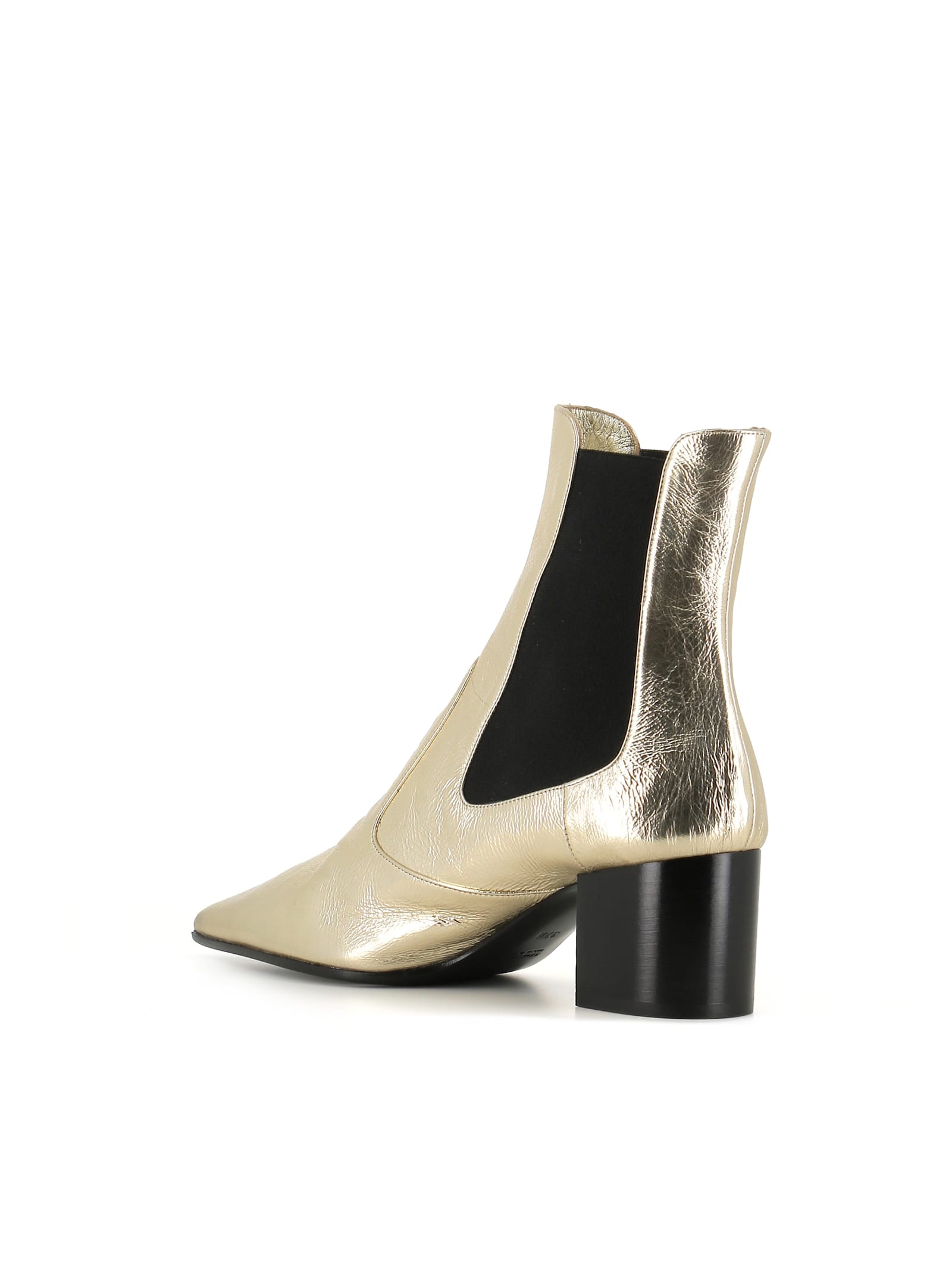 Laurence Dacade Woman Ankle Boots Black Size 9 Soft Leather In Gold